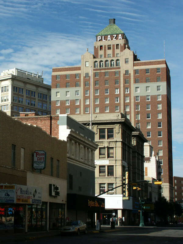 The Plaza Hotel El Paso — in El Paso, Texas.
The 1930 Art Deco building was designed by the architectural firm of Trost &amp; Trost.