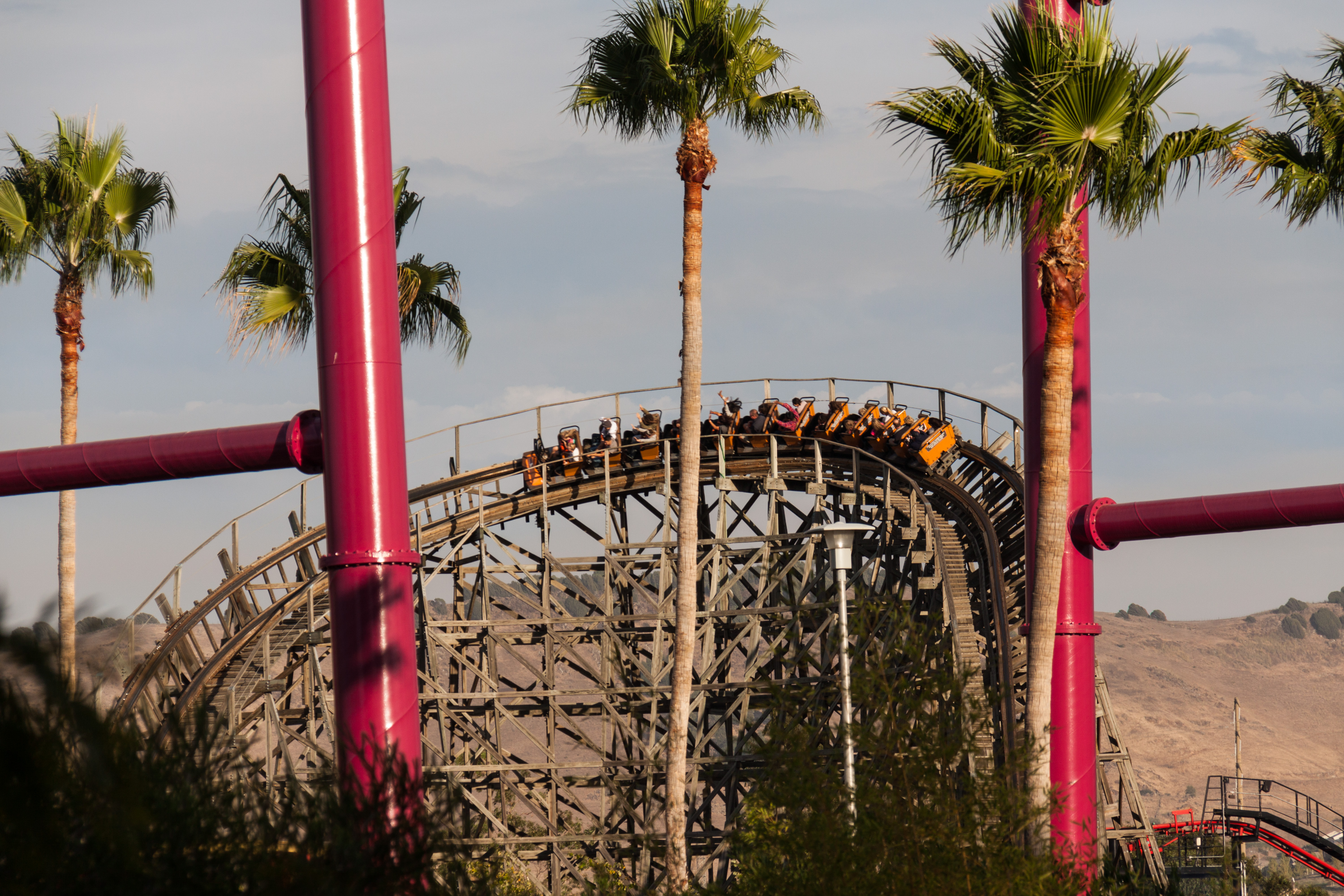 wooden roller coaster Roar at Six Flags Discovery Kingdom, 2010