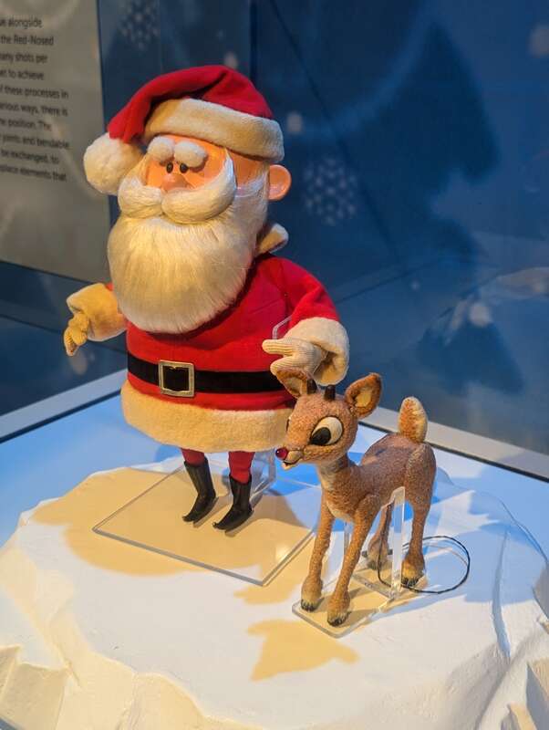 Puppets from the film "Rudolph the Red-Nosed Reindeer" on display in Atlanta, GA