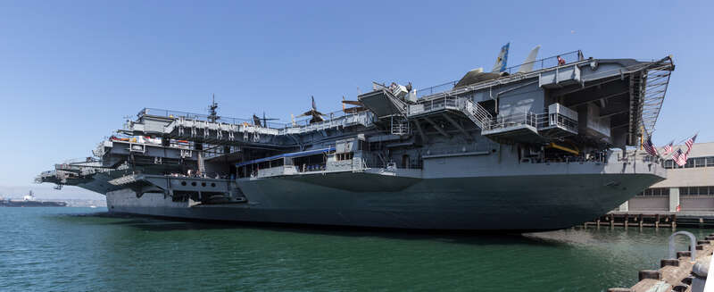 Ship (USS Midway) in San Diego, California, USA