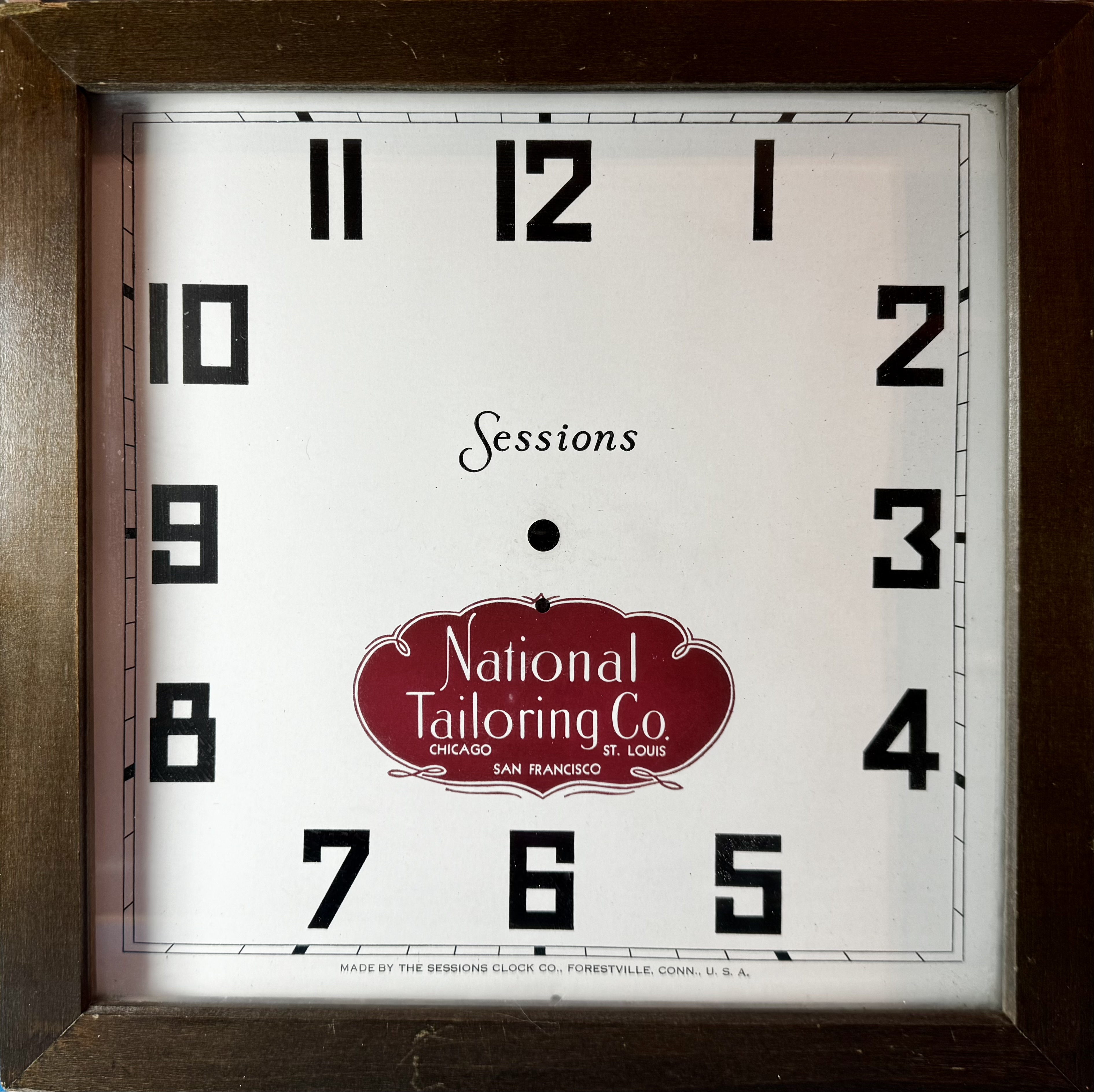 Sessions electric wall clock, early 1950s