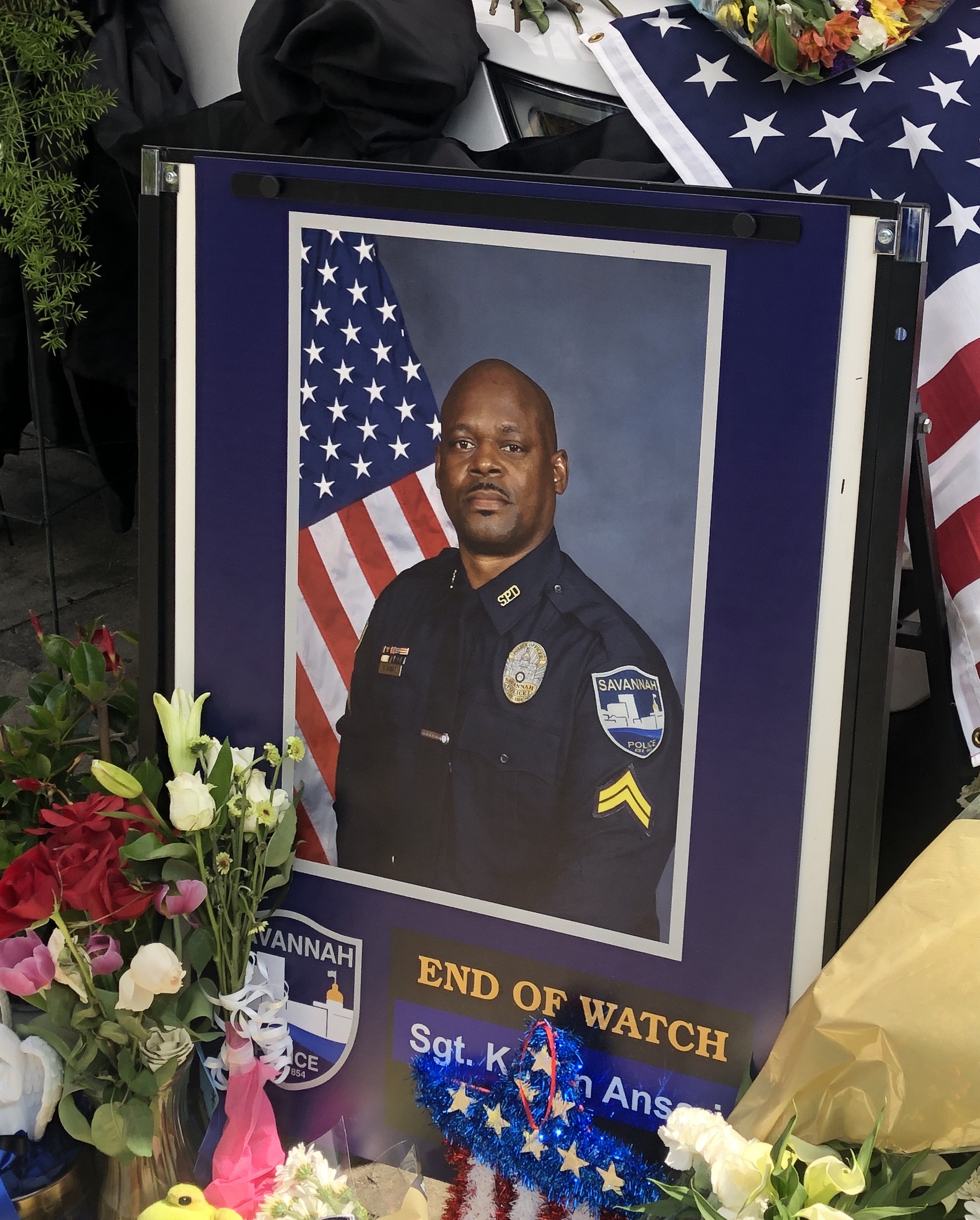 A photo taken at the memorial of Sgt. Kelvin Ansari