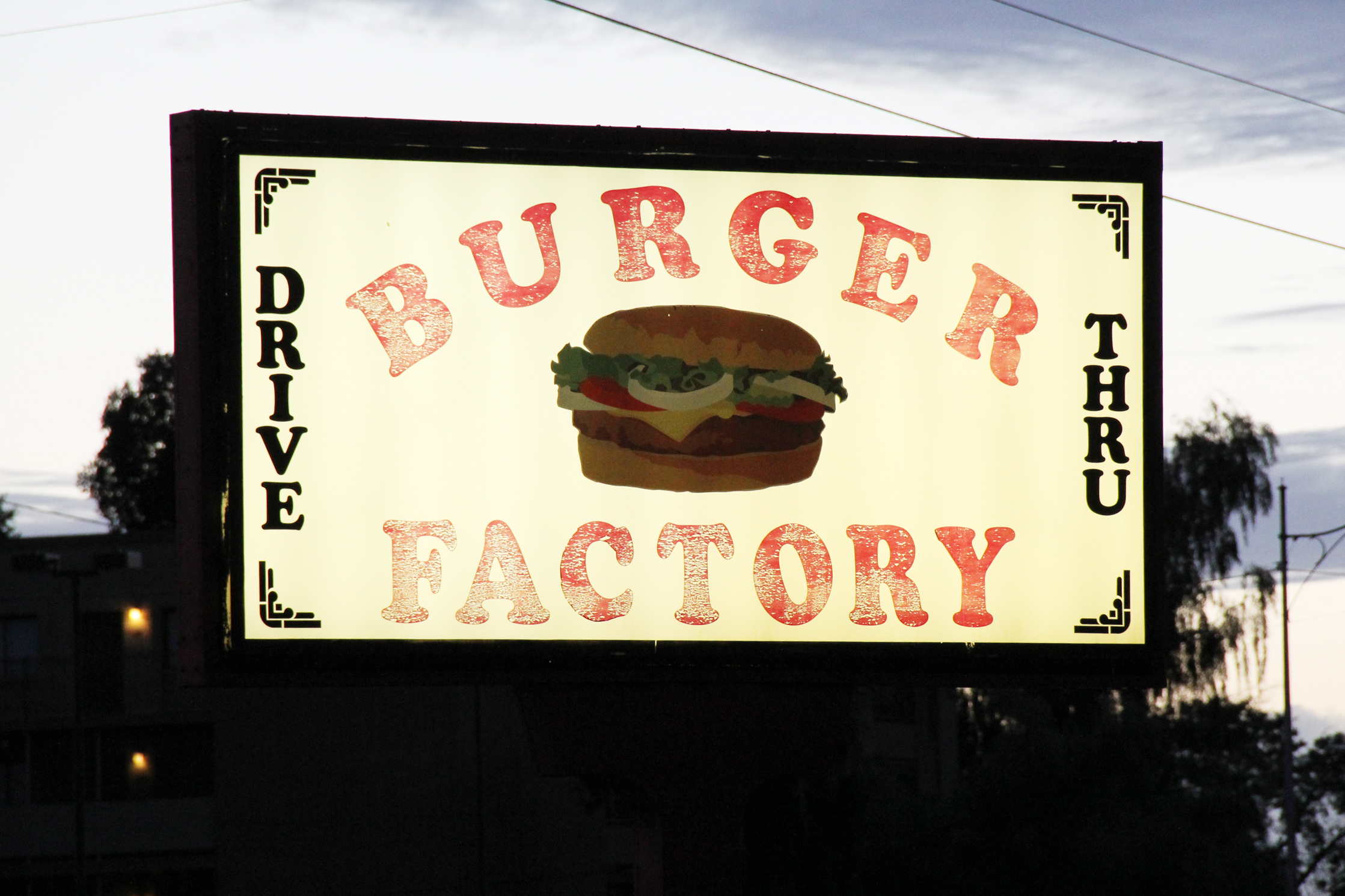 Sign of Burger Factory, Phoenix USA