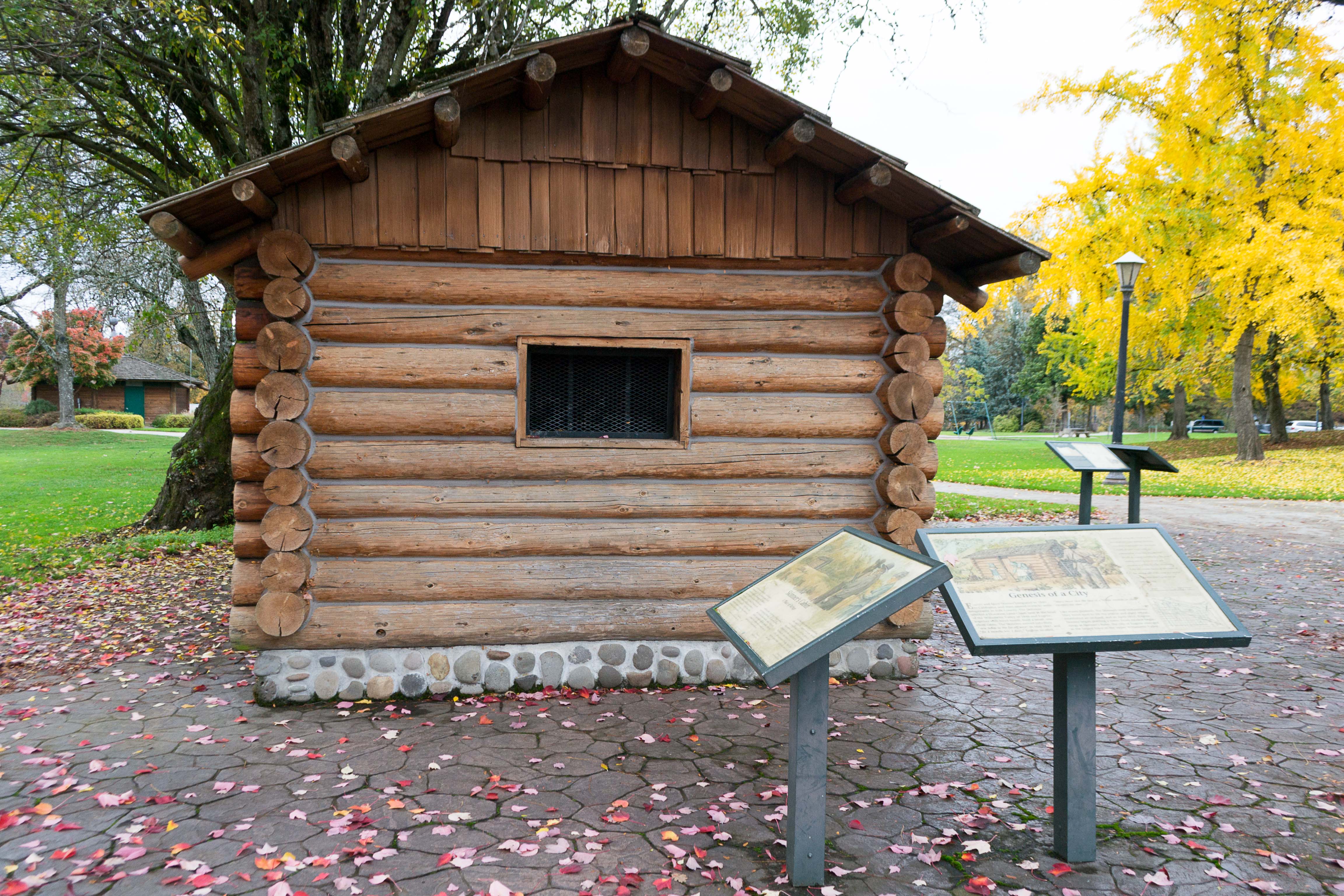 The Skinner Cabin replica in Eugene, Oregon