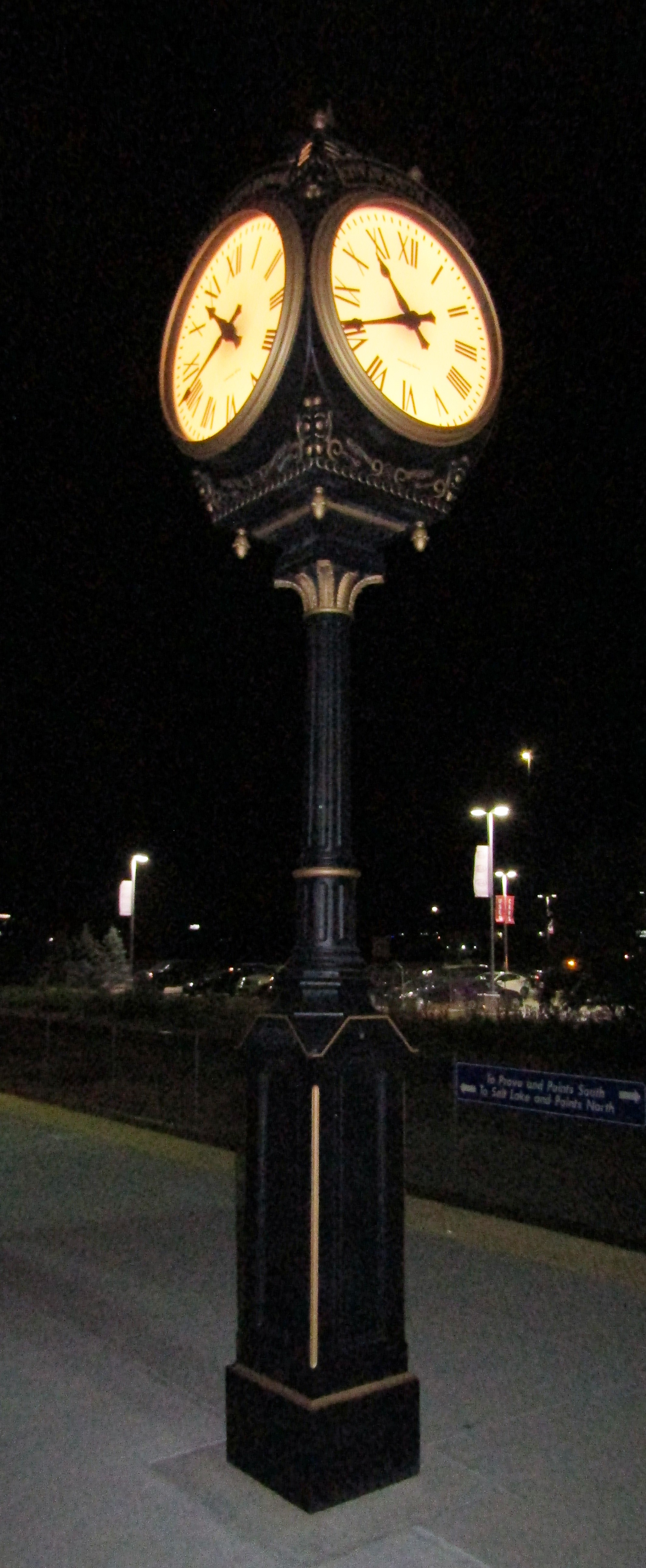 Clock for the South Jordan Station.