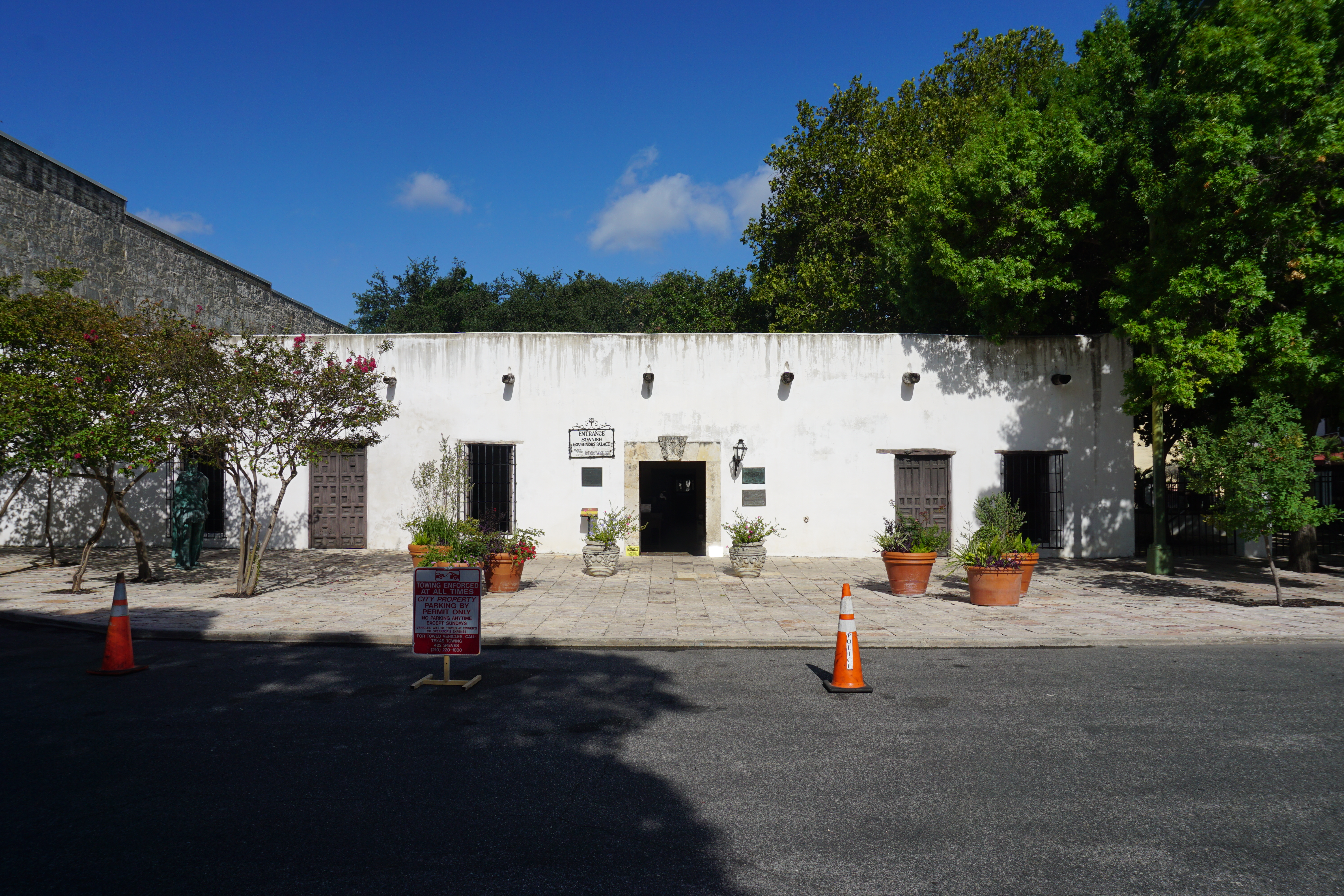 The exterior of the Spanish Governor's Palace in San Antonio, Texas (United States).