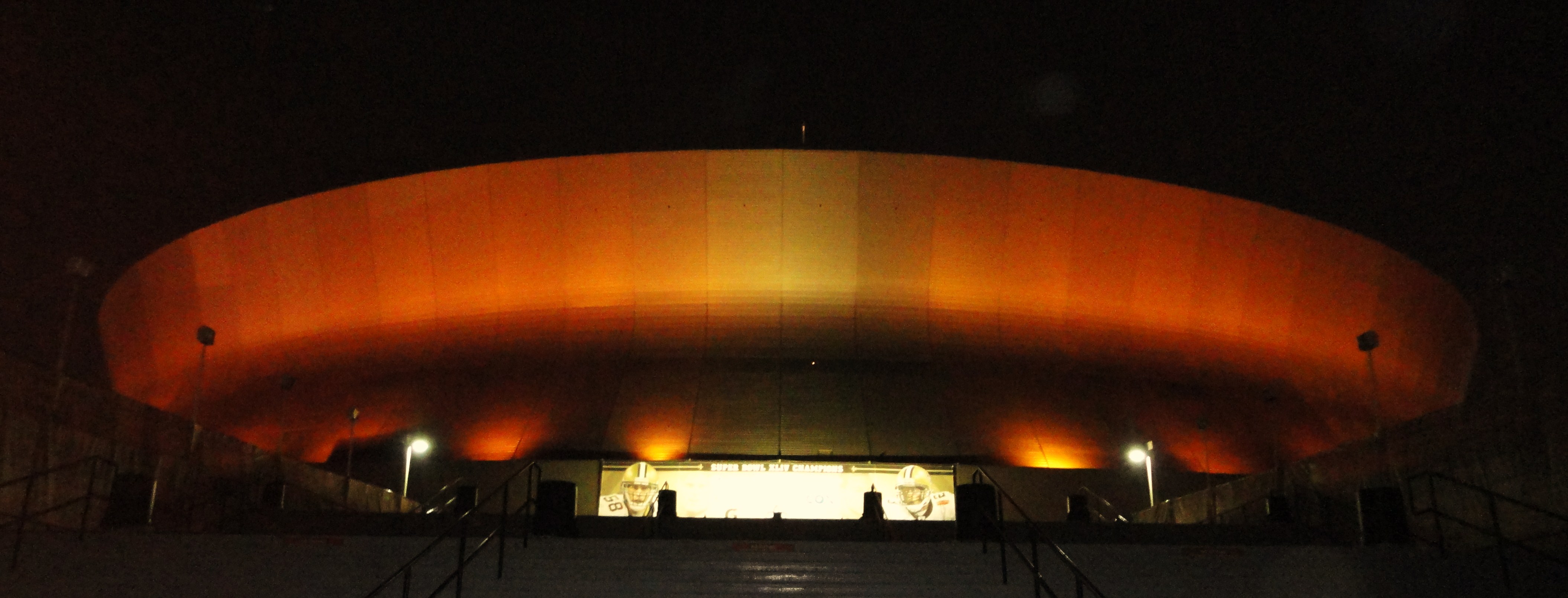 Superdome at night; New Orleans, Louisiana.