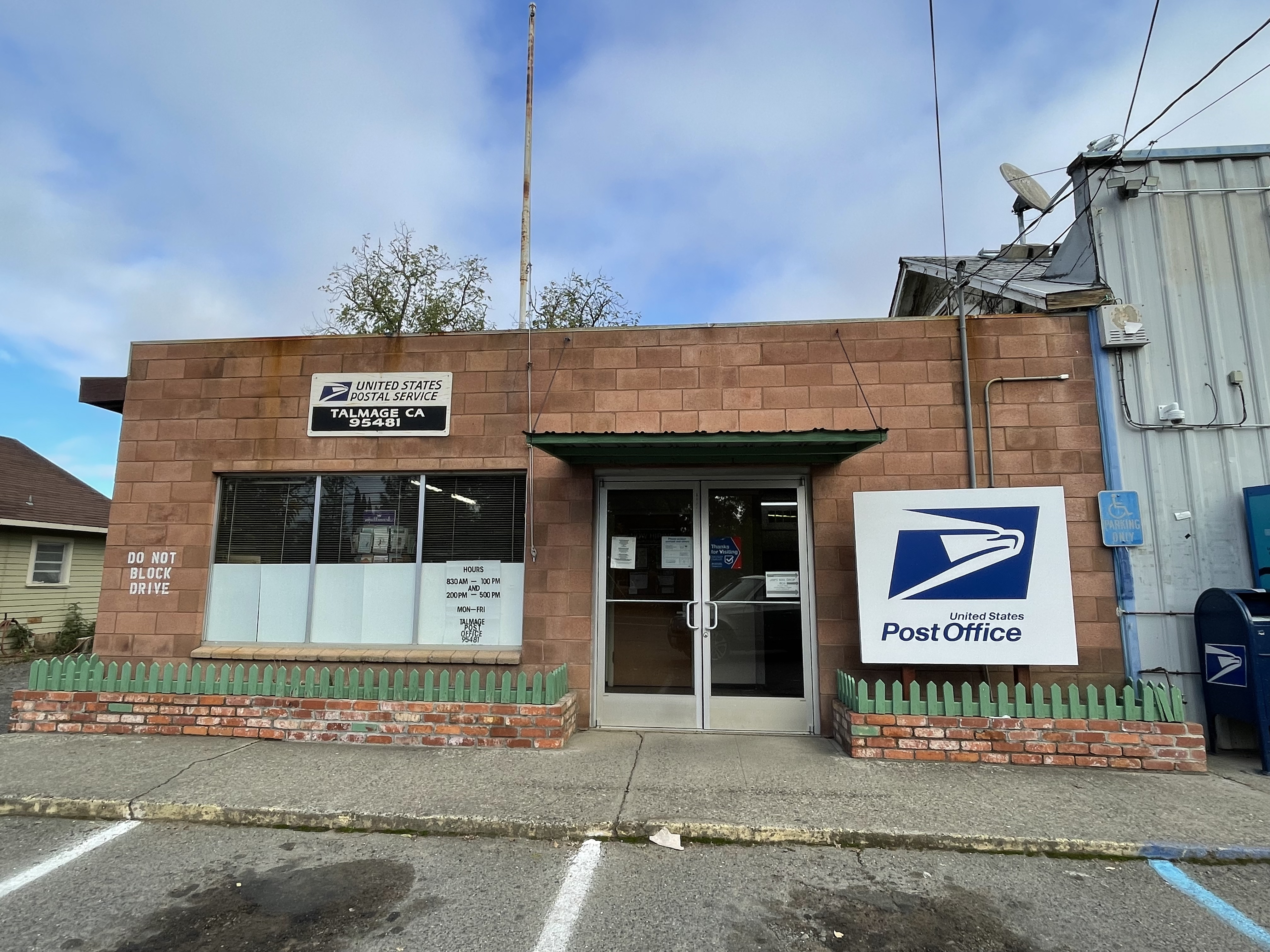 United States Post Office in Talmage, California.