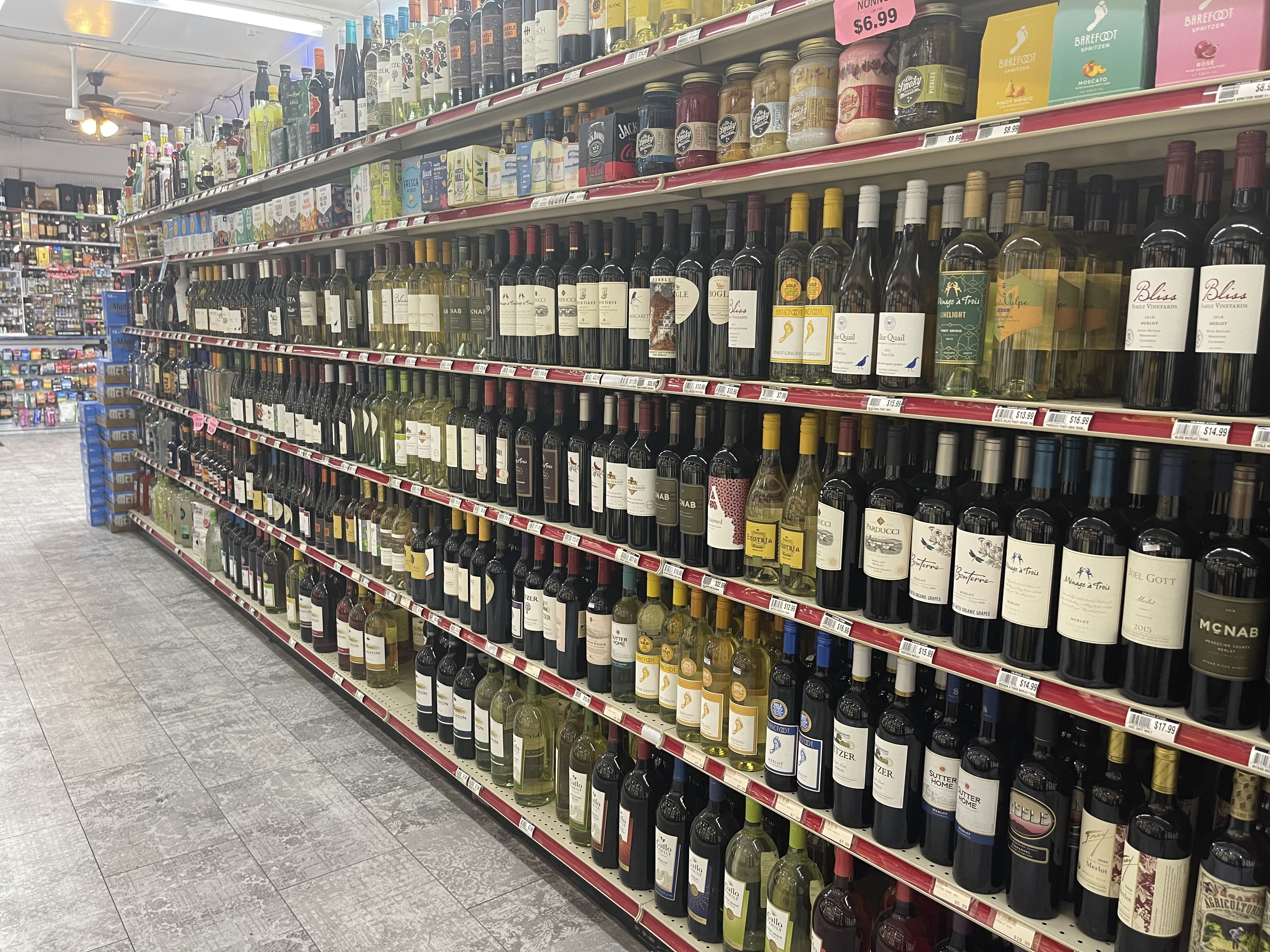Wine selection at the Talmage Store