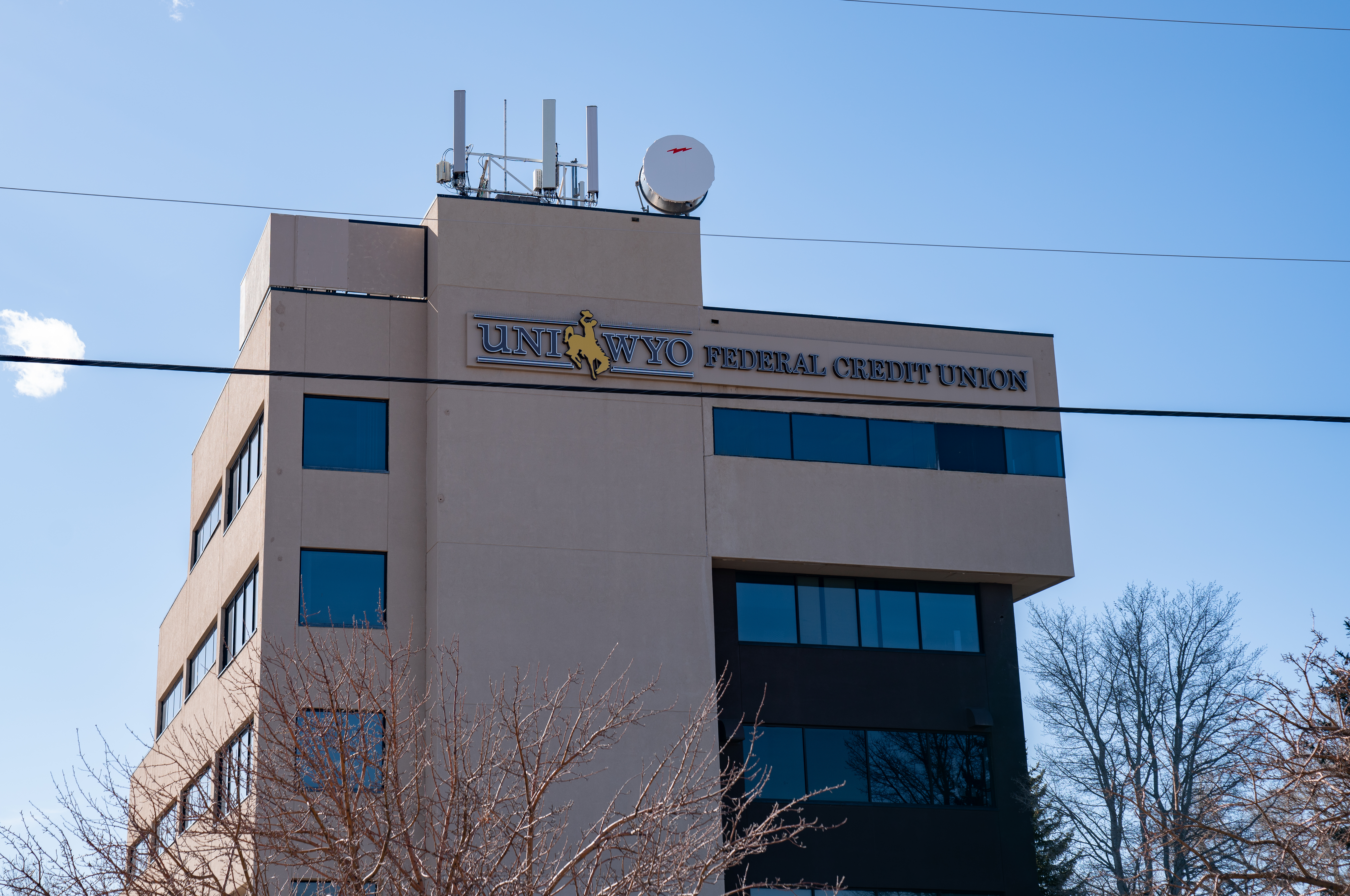 The UniWyo Federal Credit Union building in Laramie, Wyoming, as seen on April 8, 2022.