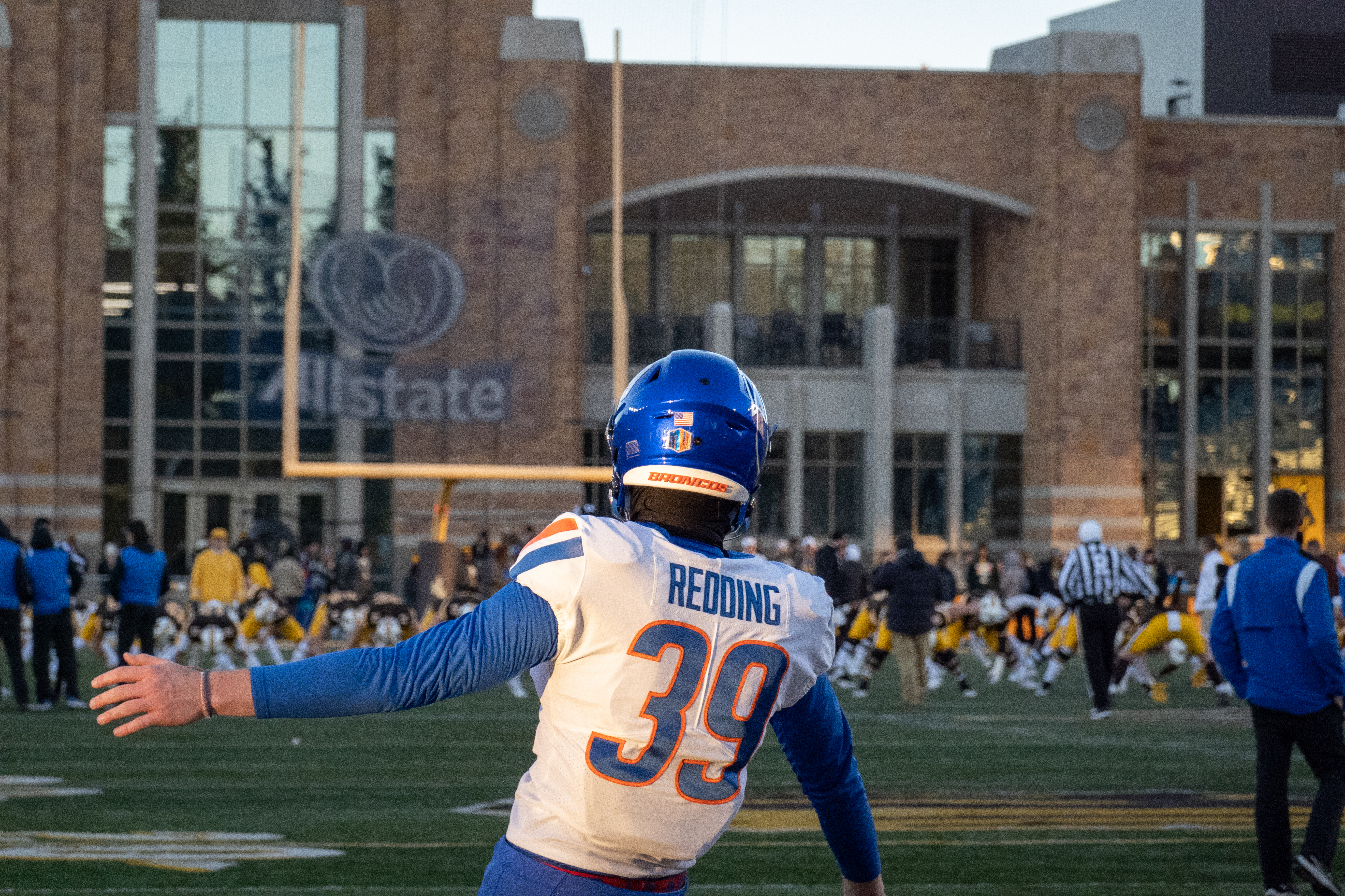 The Wyoming Cowboys play the Boise State Broncos in a college football game at War Memorial Stadium on the University of Wyoming campus in Laramie, Wyoming, on November 19, 2022.