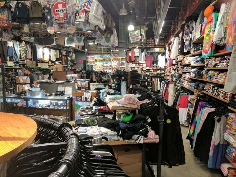 inside a Zumiez store