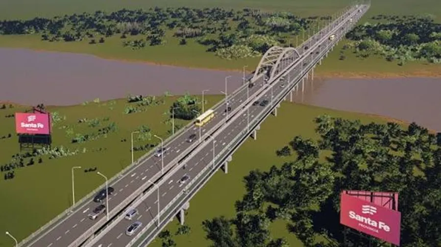 El nuevo puente Santa Fe-Santo Tomé alcanzó el 55% de avance