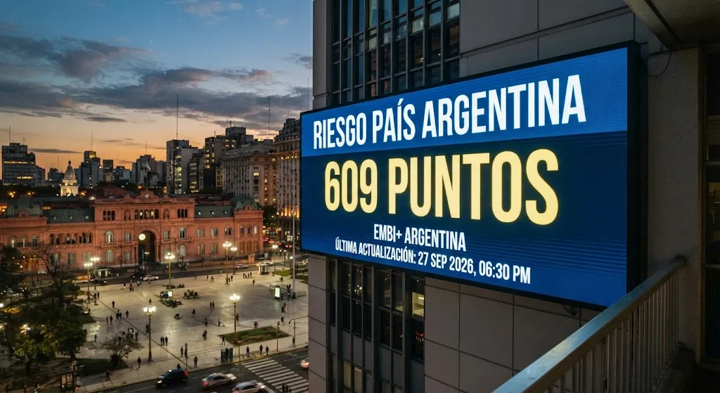 Riesgo país cerró en 609 puntos, su nivel más alto desde abril