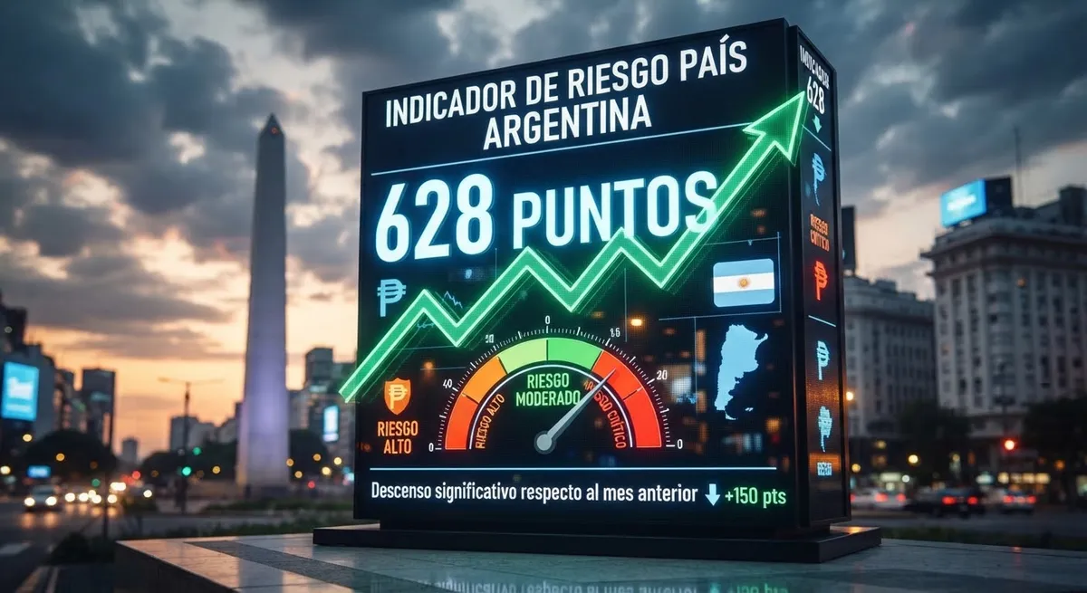 El riesgo país de Argentina se ubicó en 628 puntos básicos al 28 de septiembre