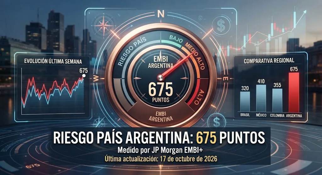 El riesgo país de Argentina subió a 675 puntos, el mayor nivel del año