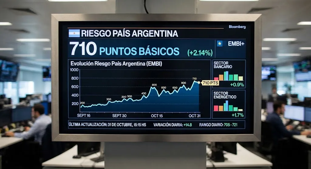 El riesgo país abrió en 710 puntos, el nivel más alto desde las legislativas de 2025