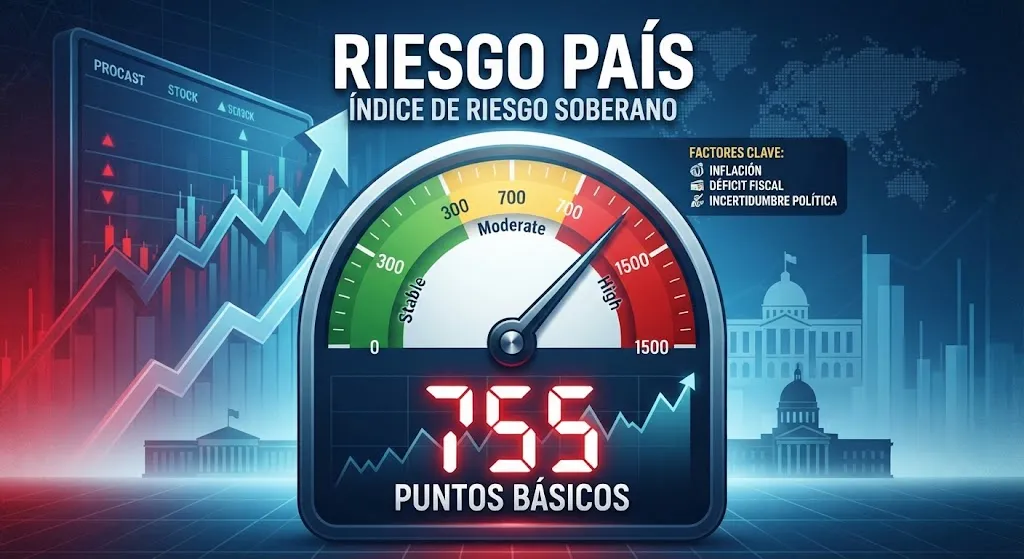 El riesgo país subió a 755 puntos y los ADR argentinos cayeron hasta 8,8%