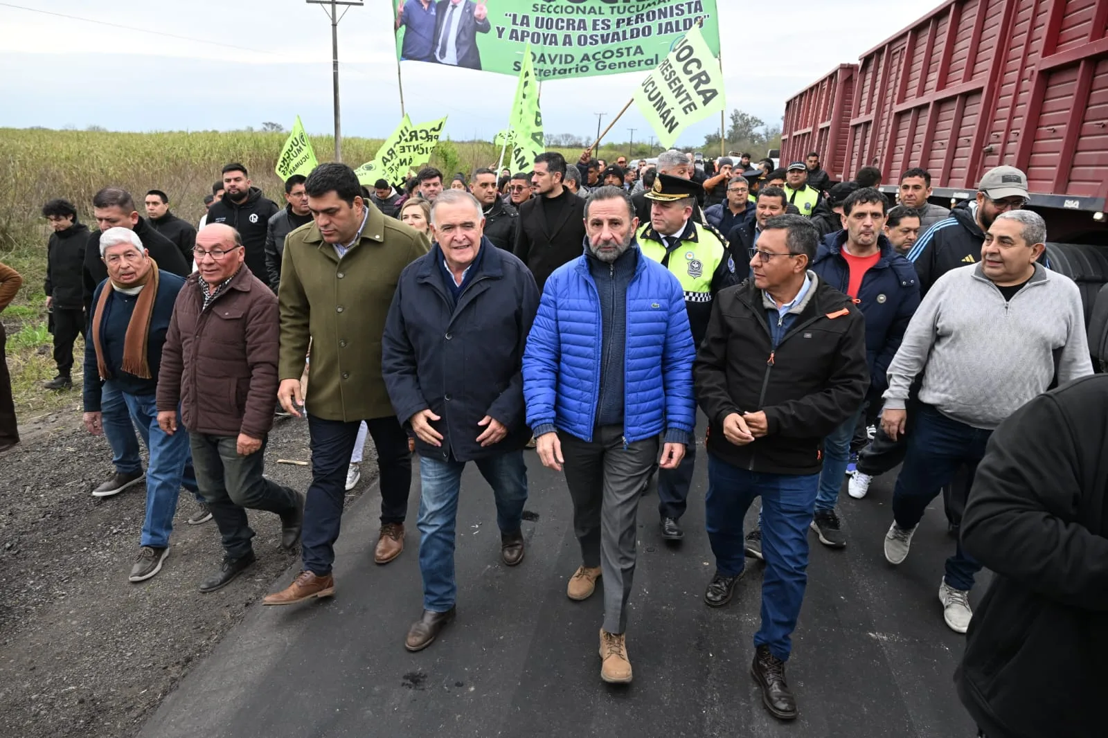 Jaldo supervisó la segunda etapa de la Ruta Provincial 323 en Leales