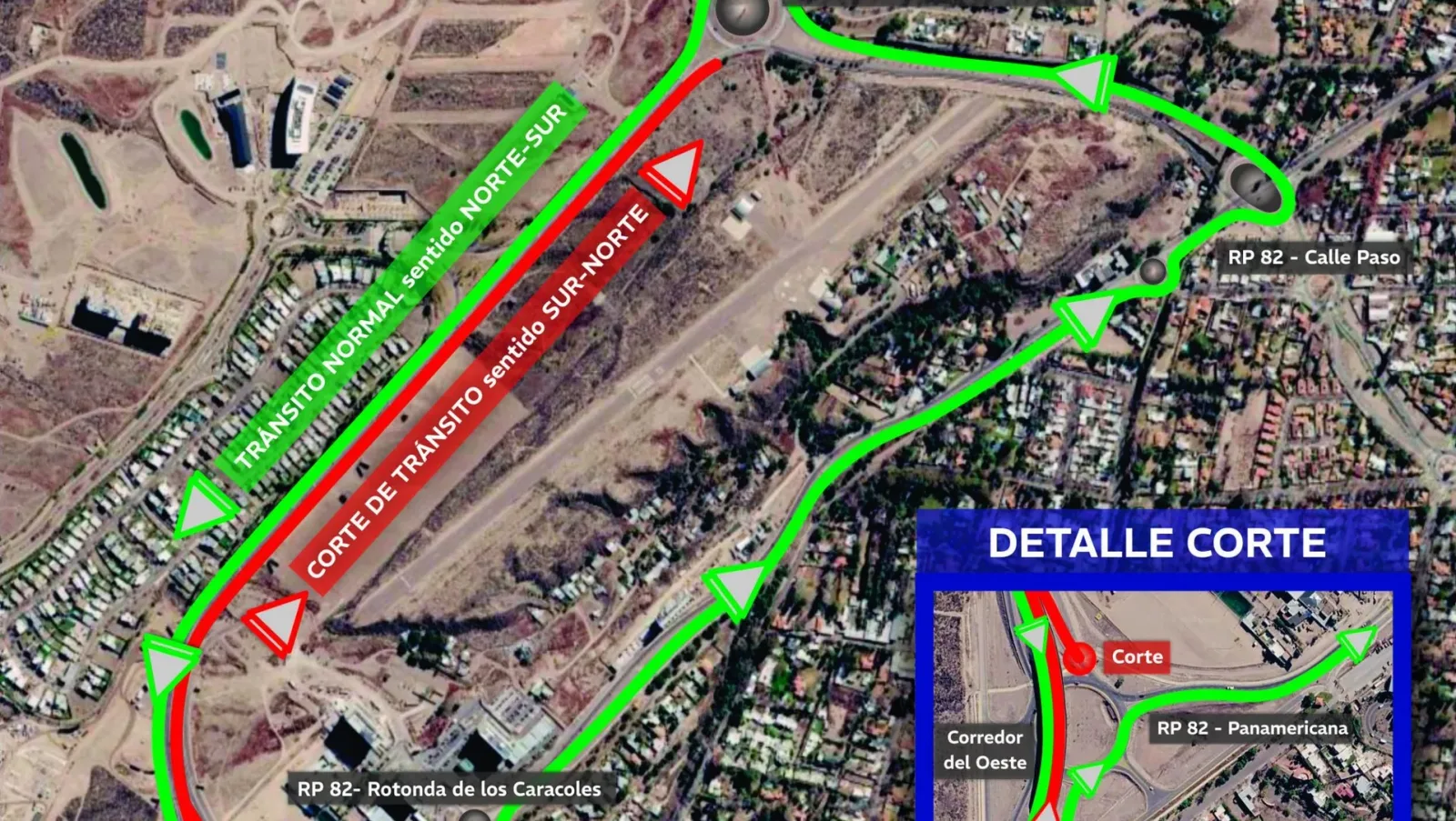 Obra de Edemsa corta el Corredor del Oeste en La Tijera desde este miércoles