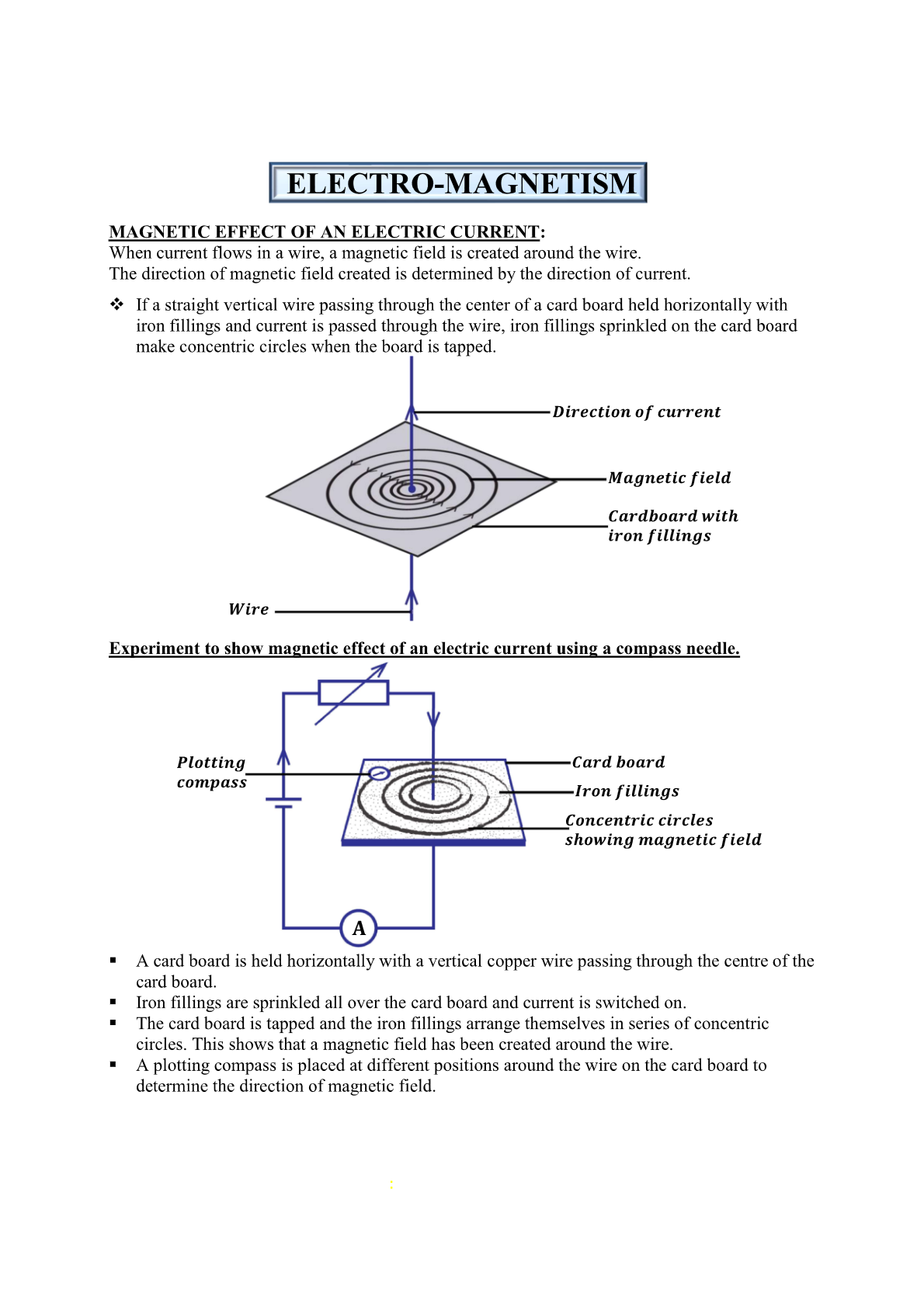 Electromagnetism O level notes