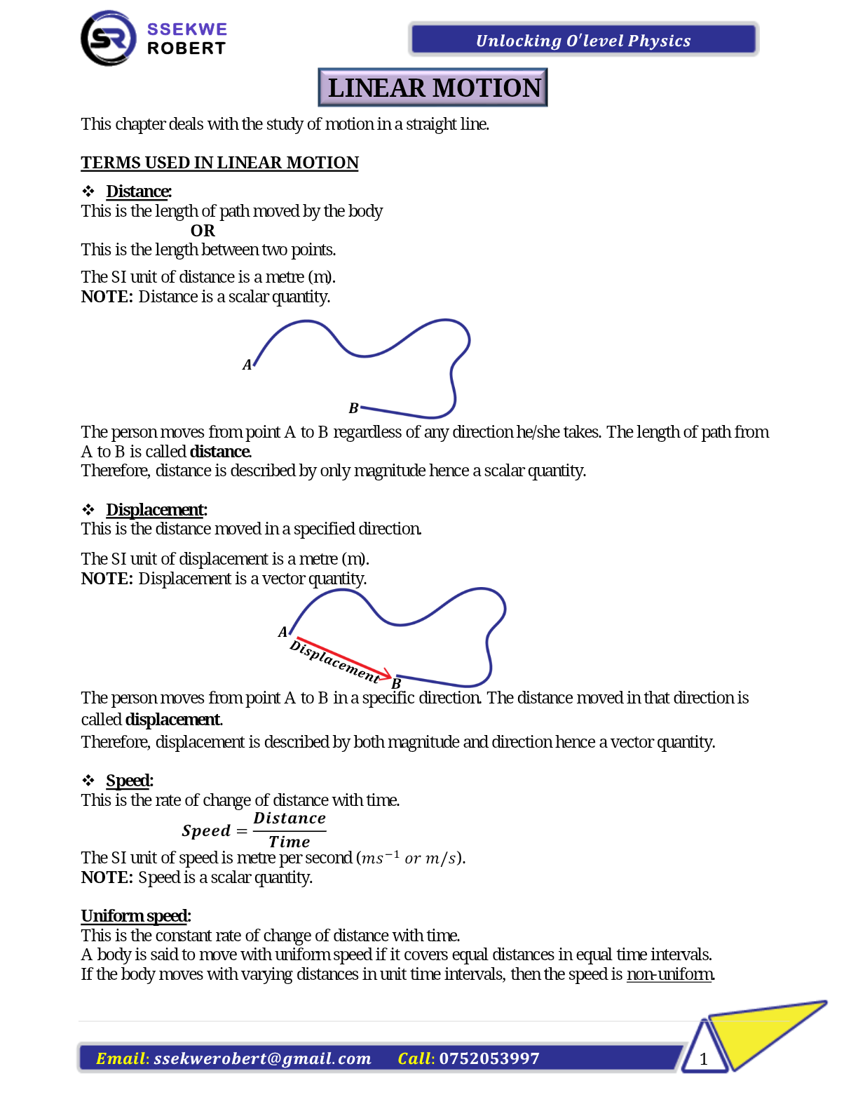 LINEAR MOTION ssekwe 