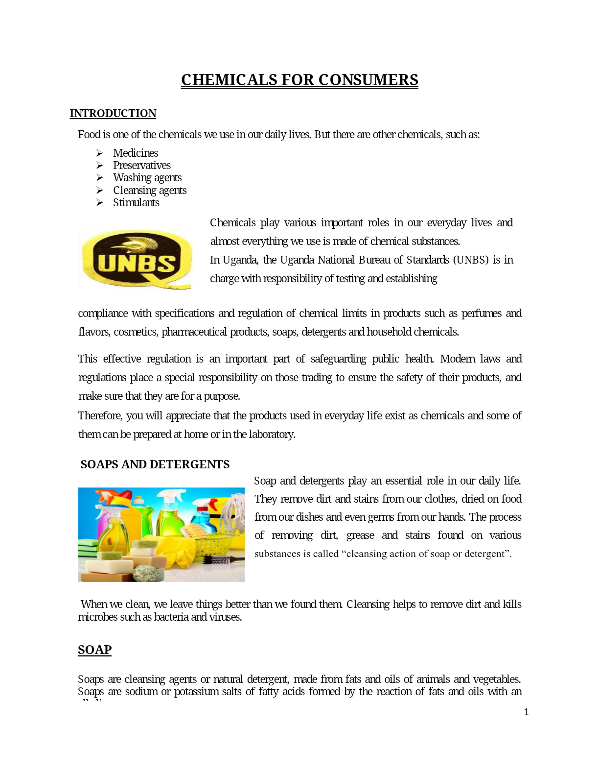 Chemicals for consumers 