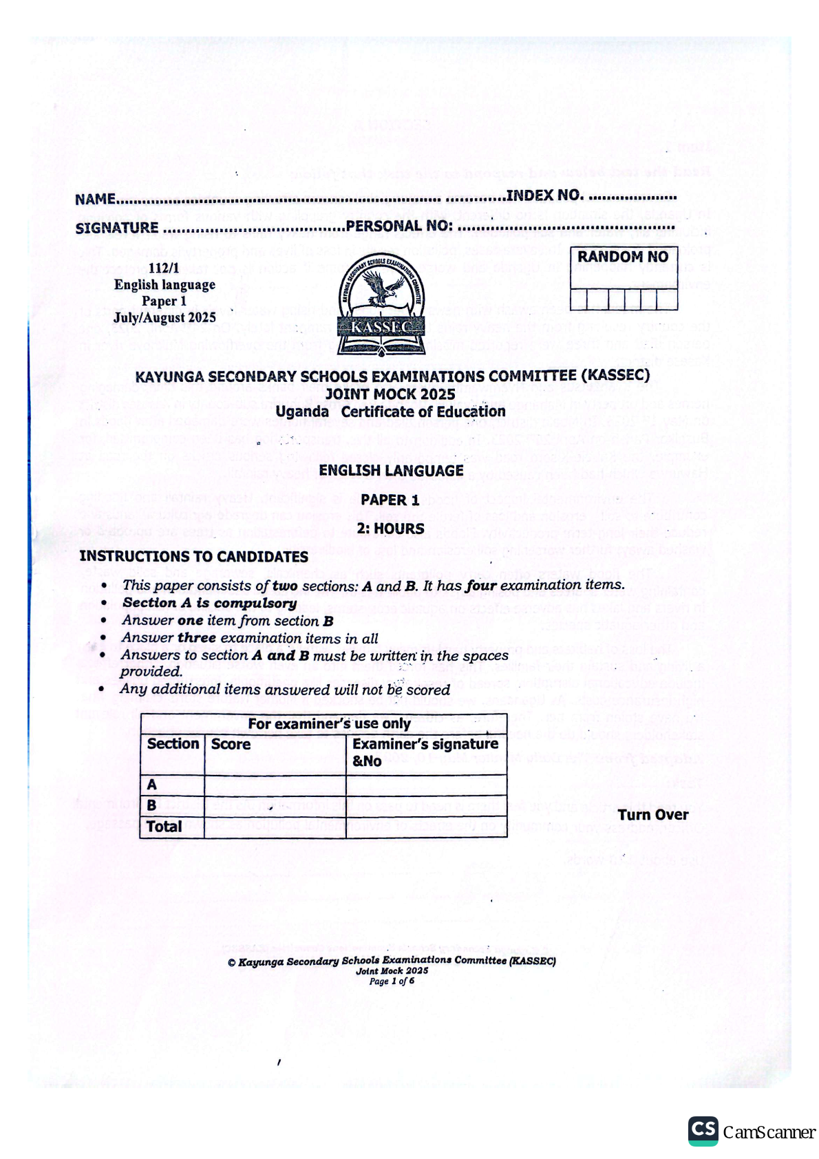 English mock 2025