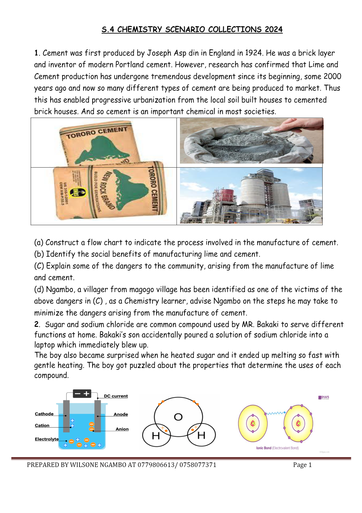 O level Chemistry scenario collection