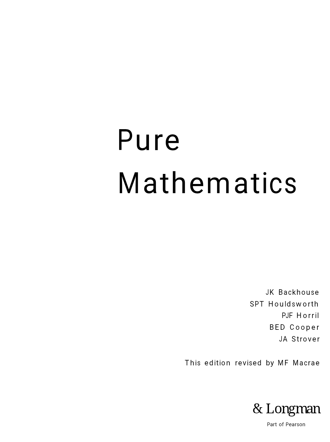 Backhouse 2  Pure math