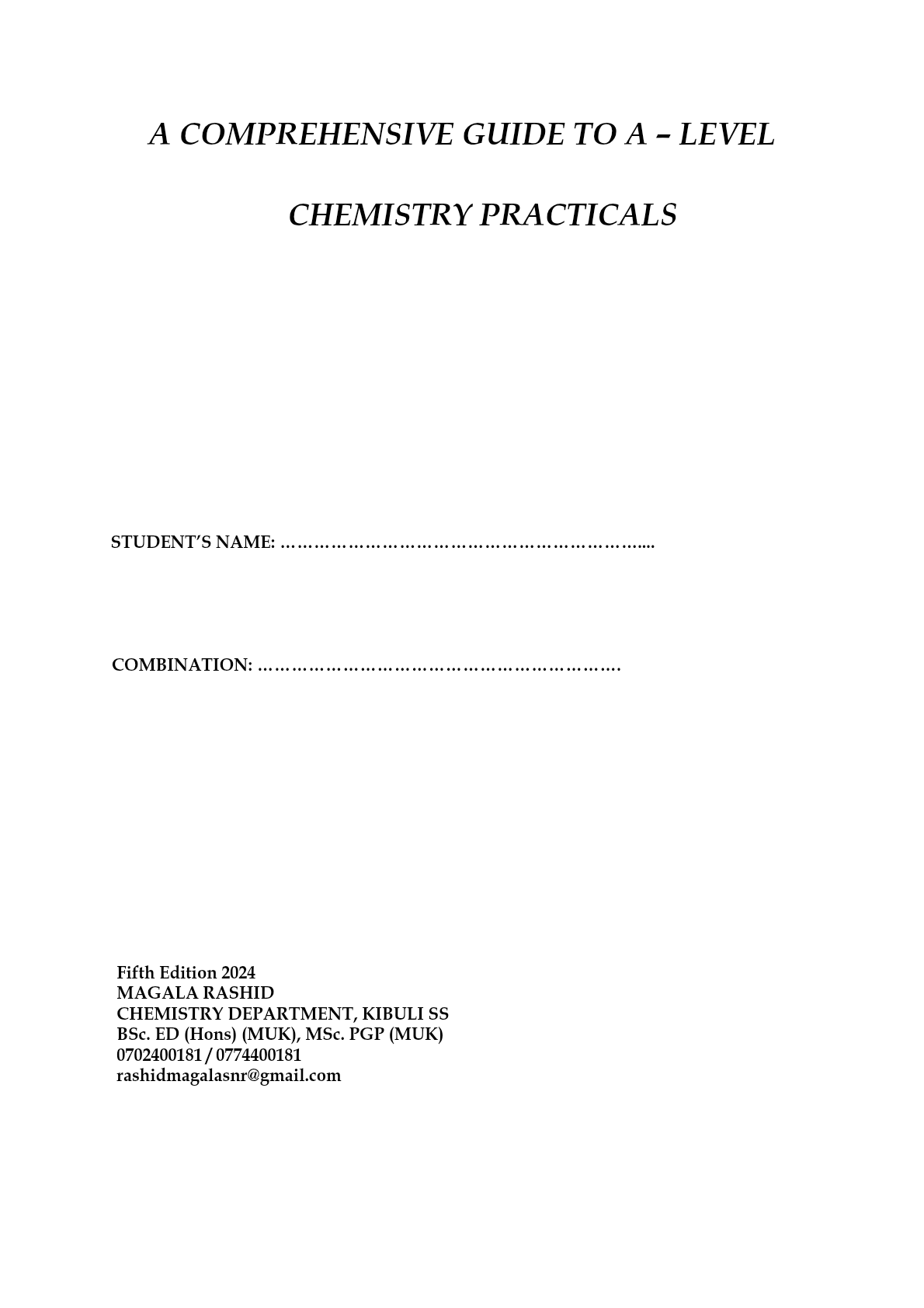 Chemistry practicals