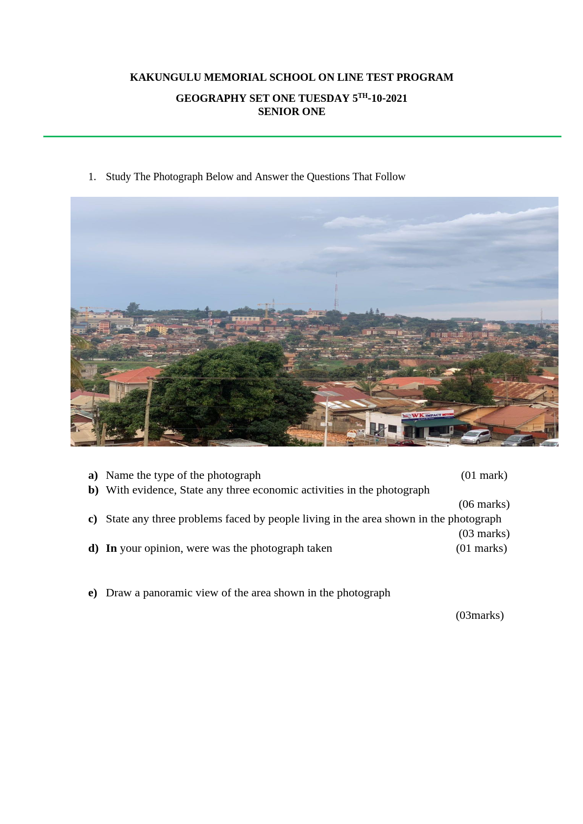 kakungulu memorial school geography s 1