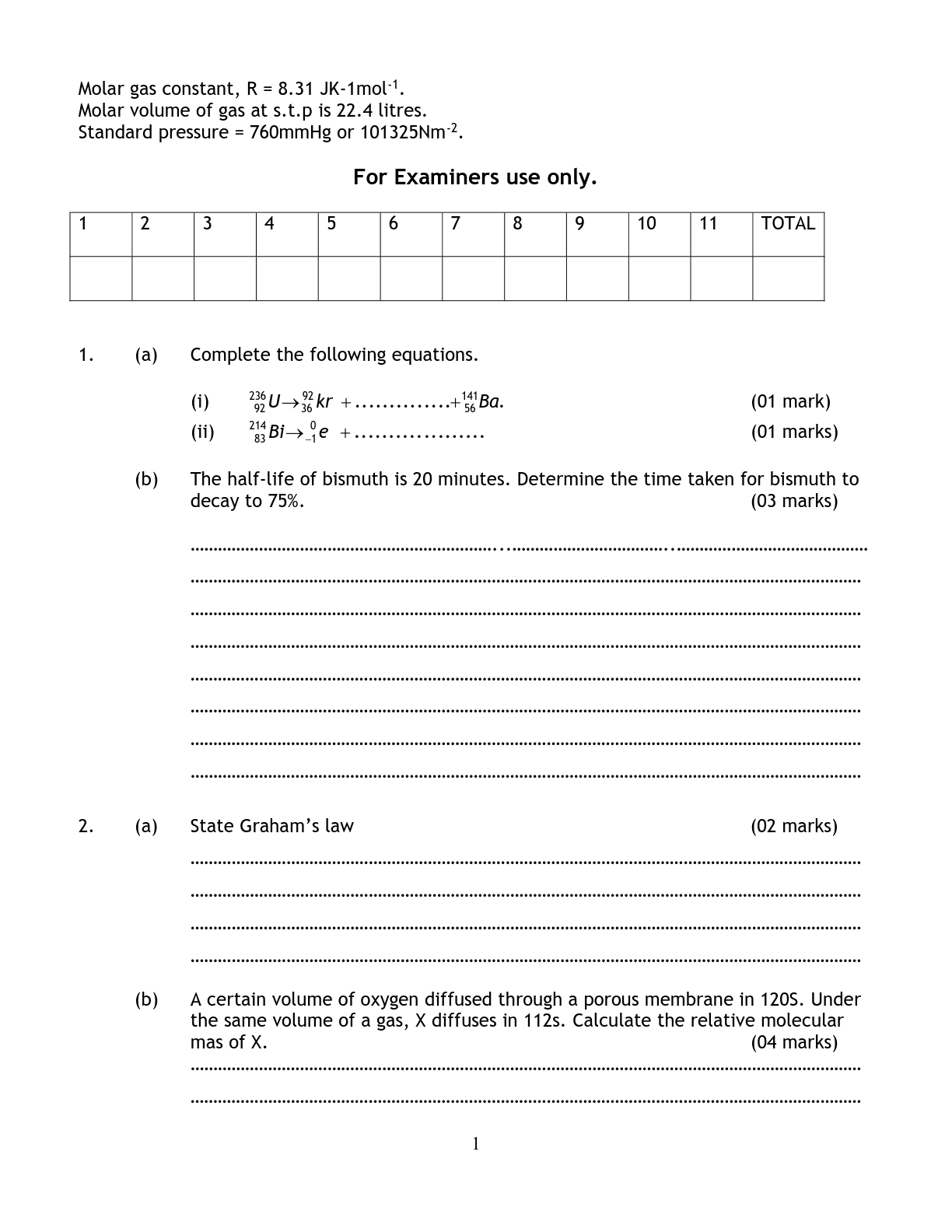 s5 chemistry questions jinja college
