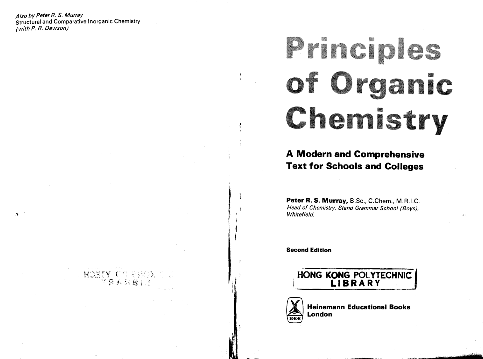 Principles of organic chemistry textbook
