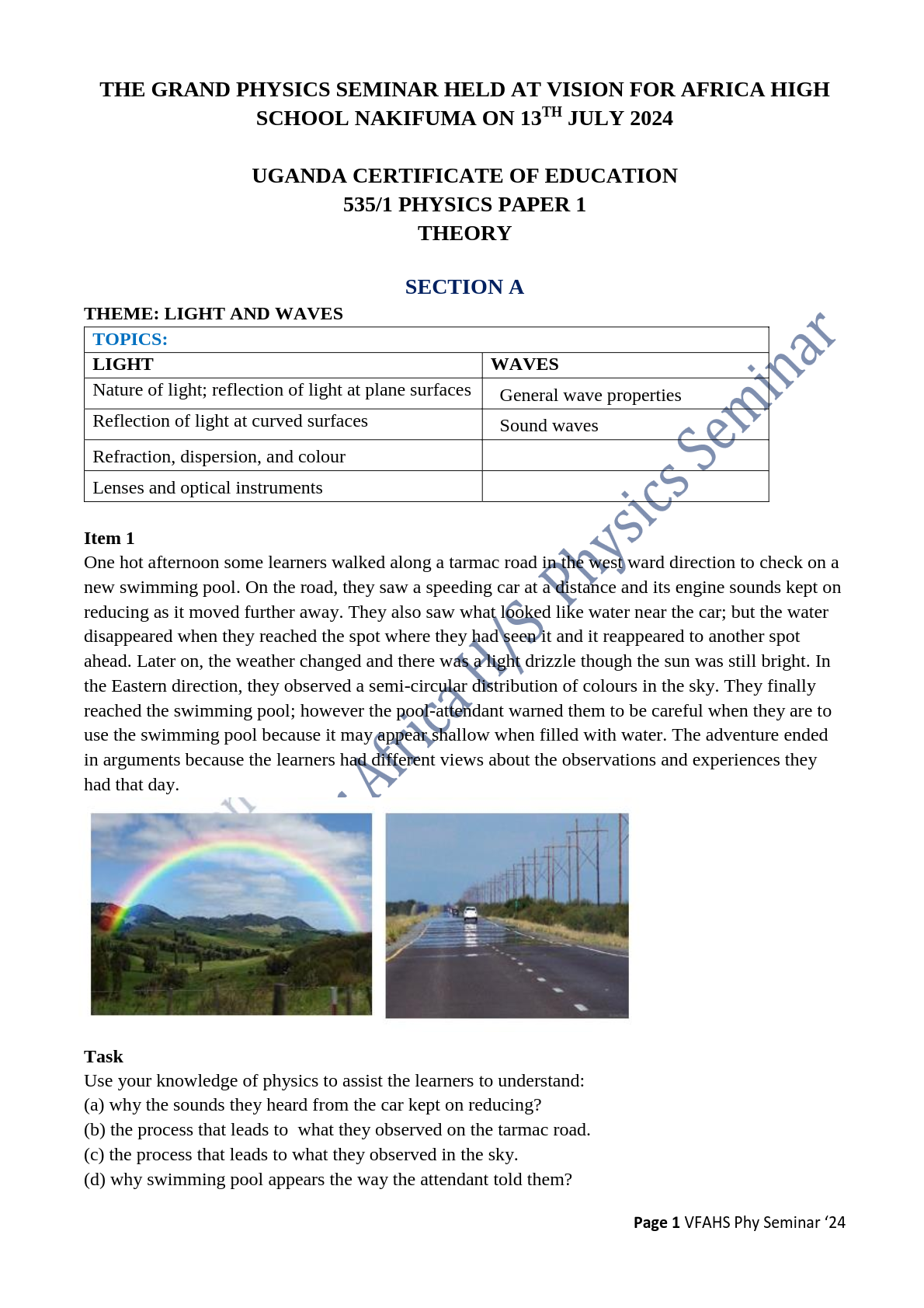 grand physics seminar at vission for africa high schools nakifuma