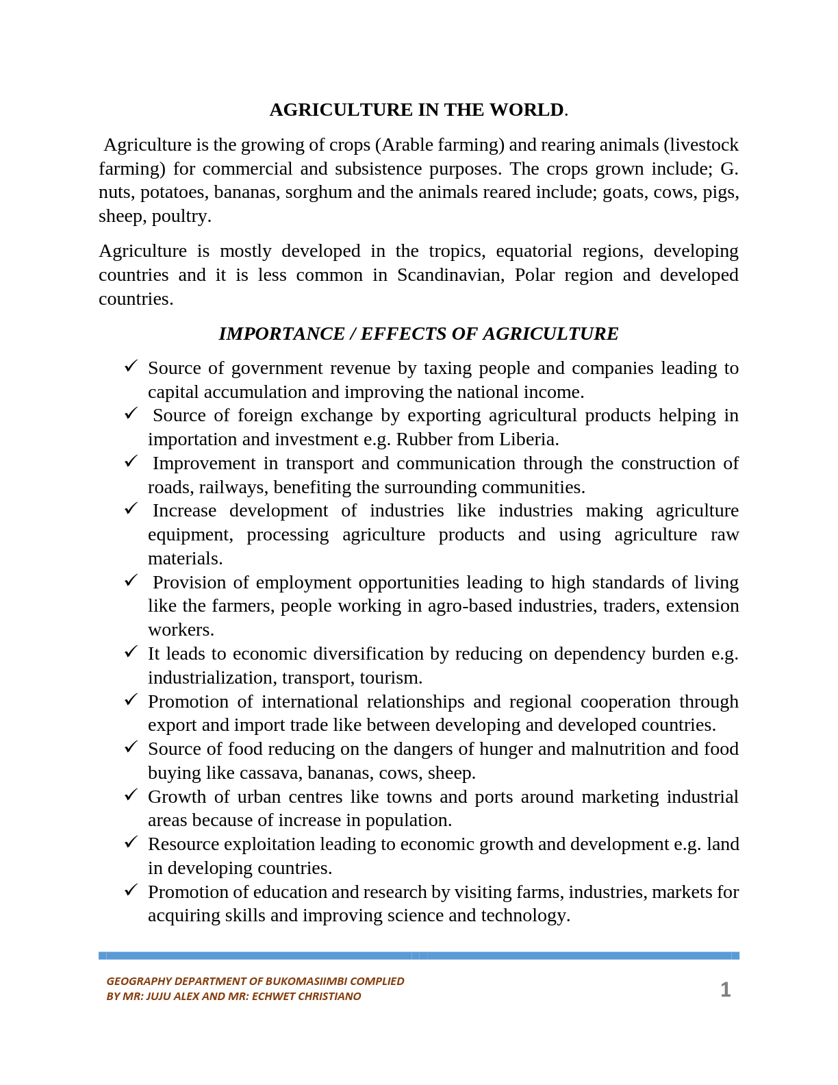 A LEVEL GEOGRAPHY PAPER 2 NOTES