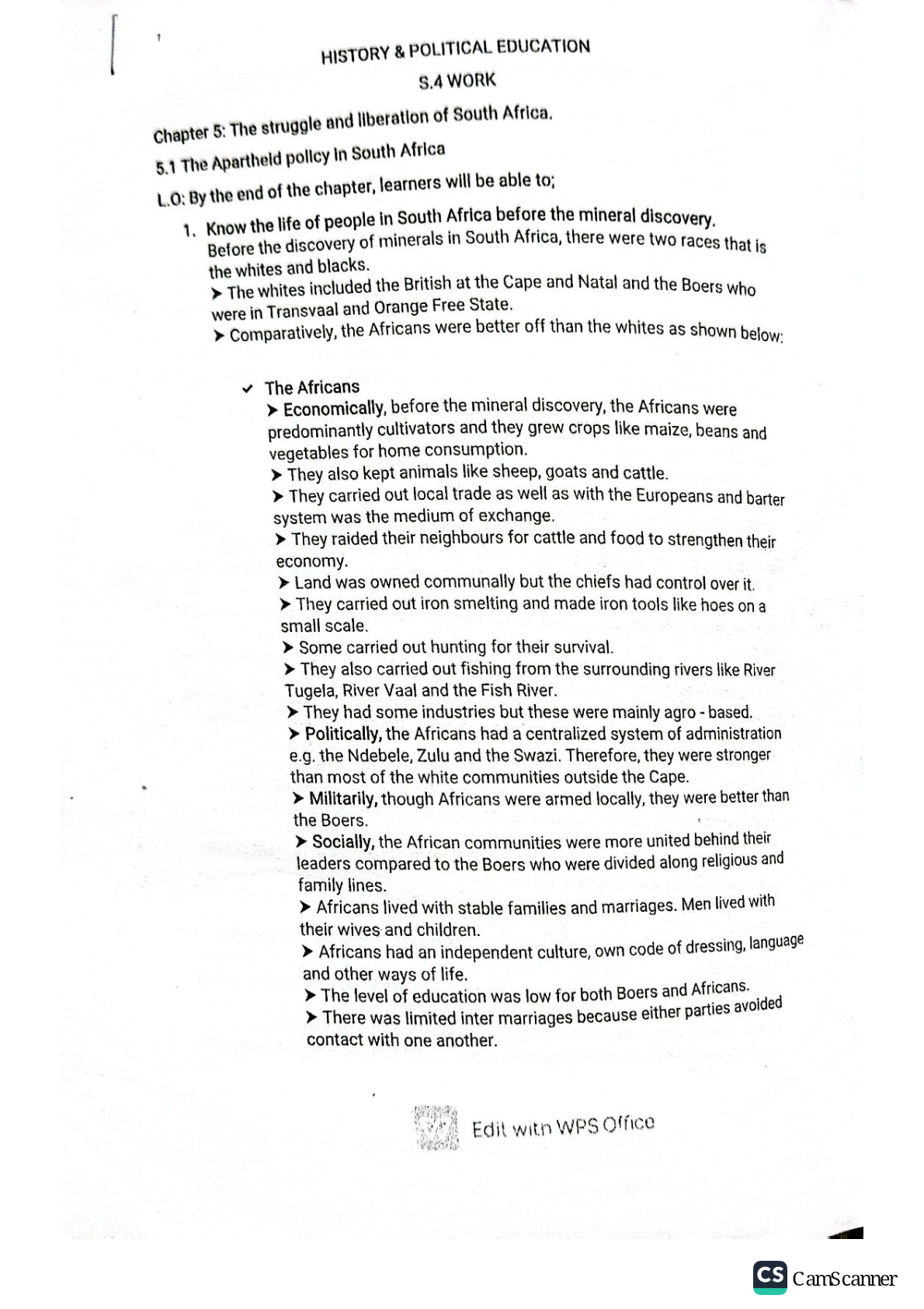 Apartheid history notes