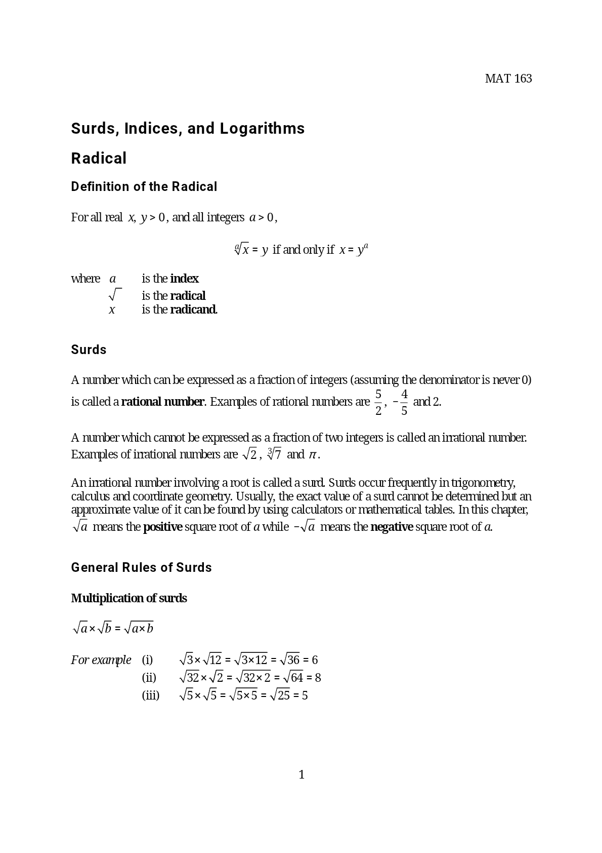 Numerical concept
