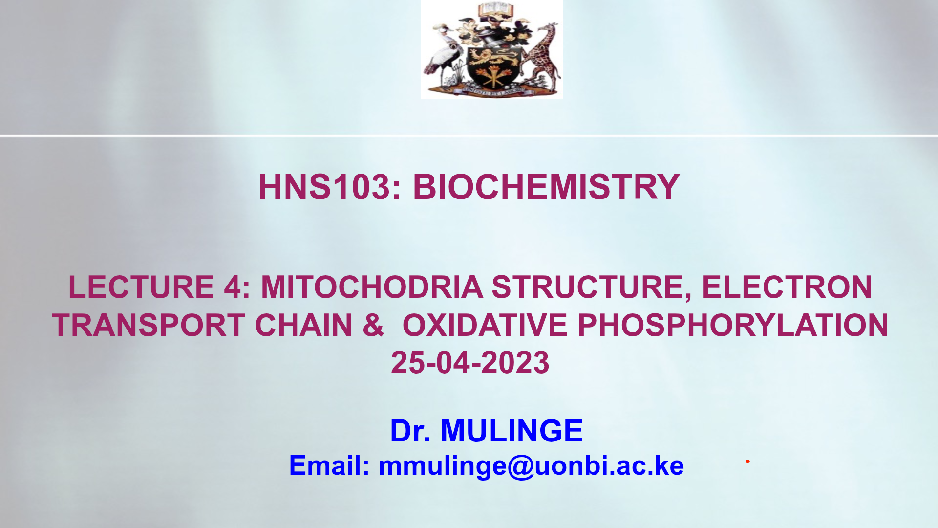 Mitochondria structure,electron transport chain and oxidative phosphorylation