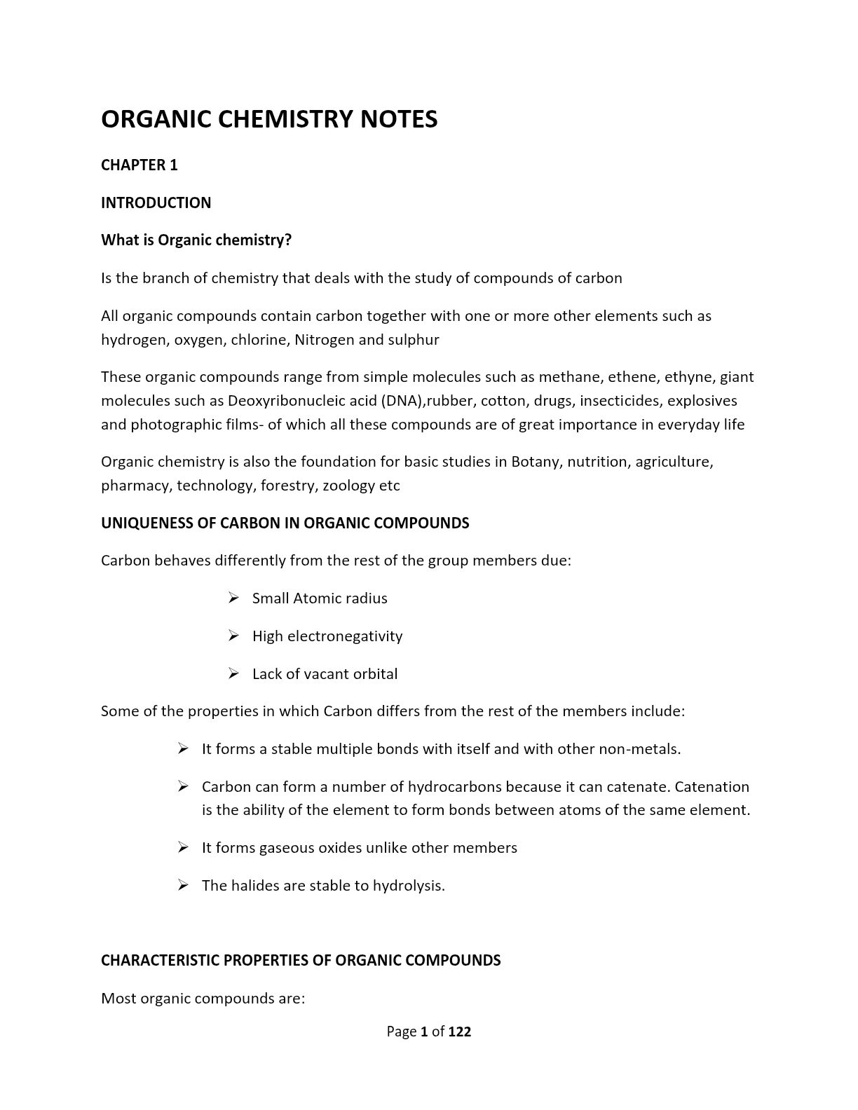 Organic Chemistry Notes-1