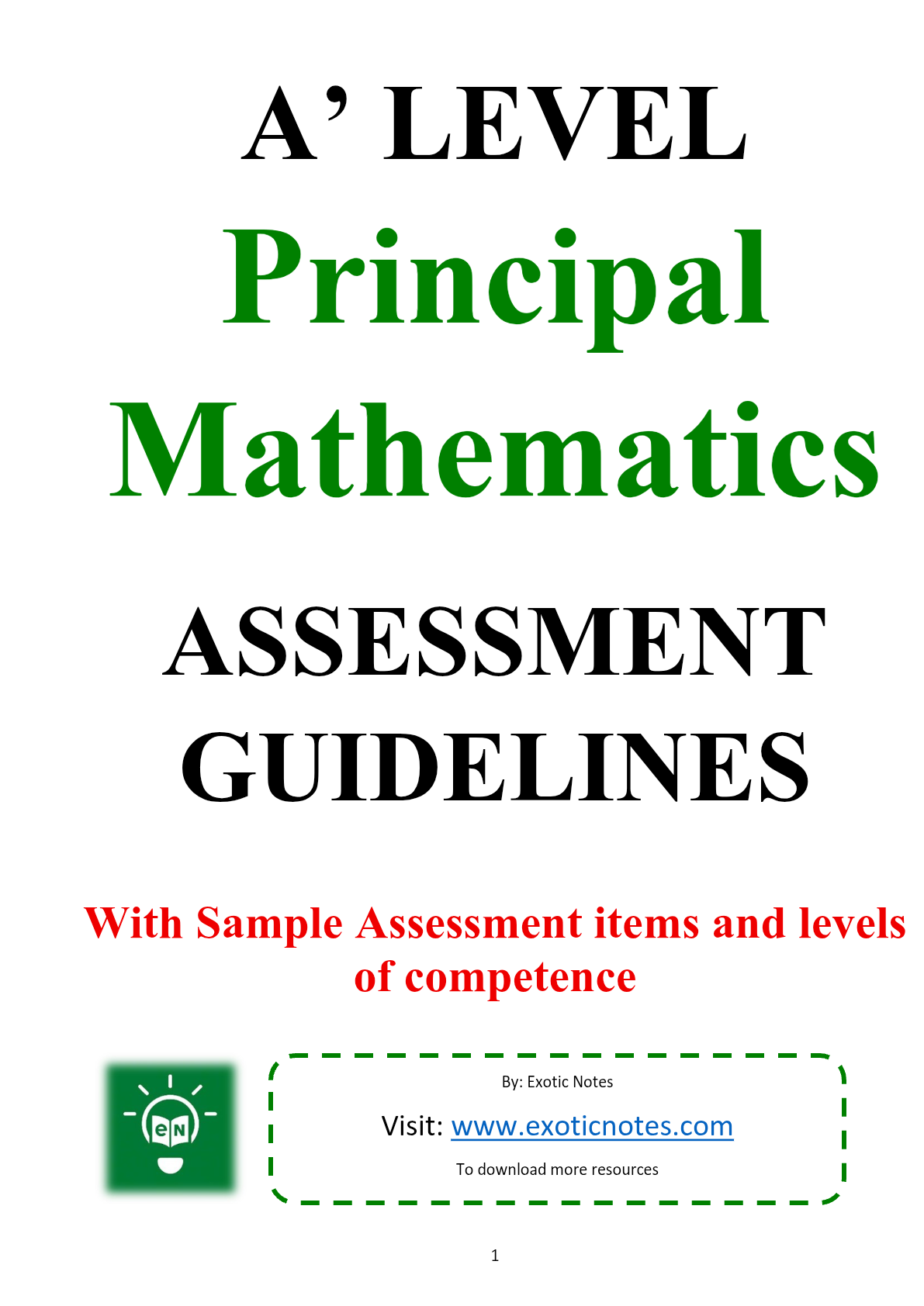 Mathematics guidelines