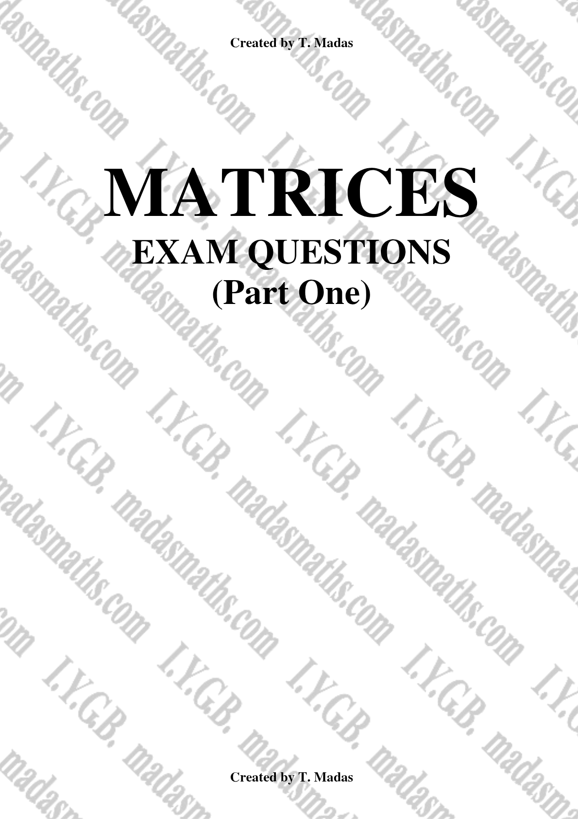 matrices_exam_questions_part_a