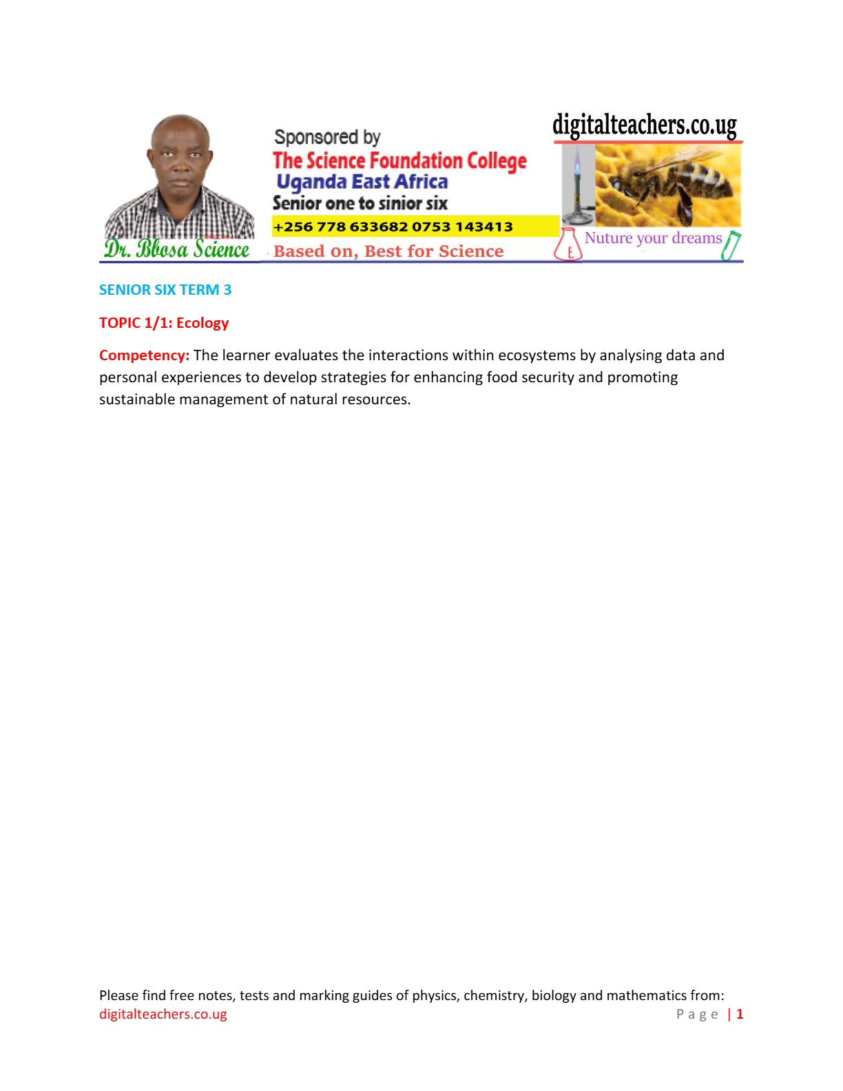 ecology in biology