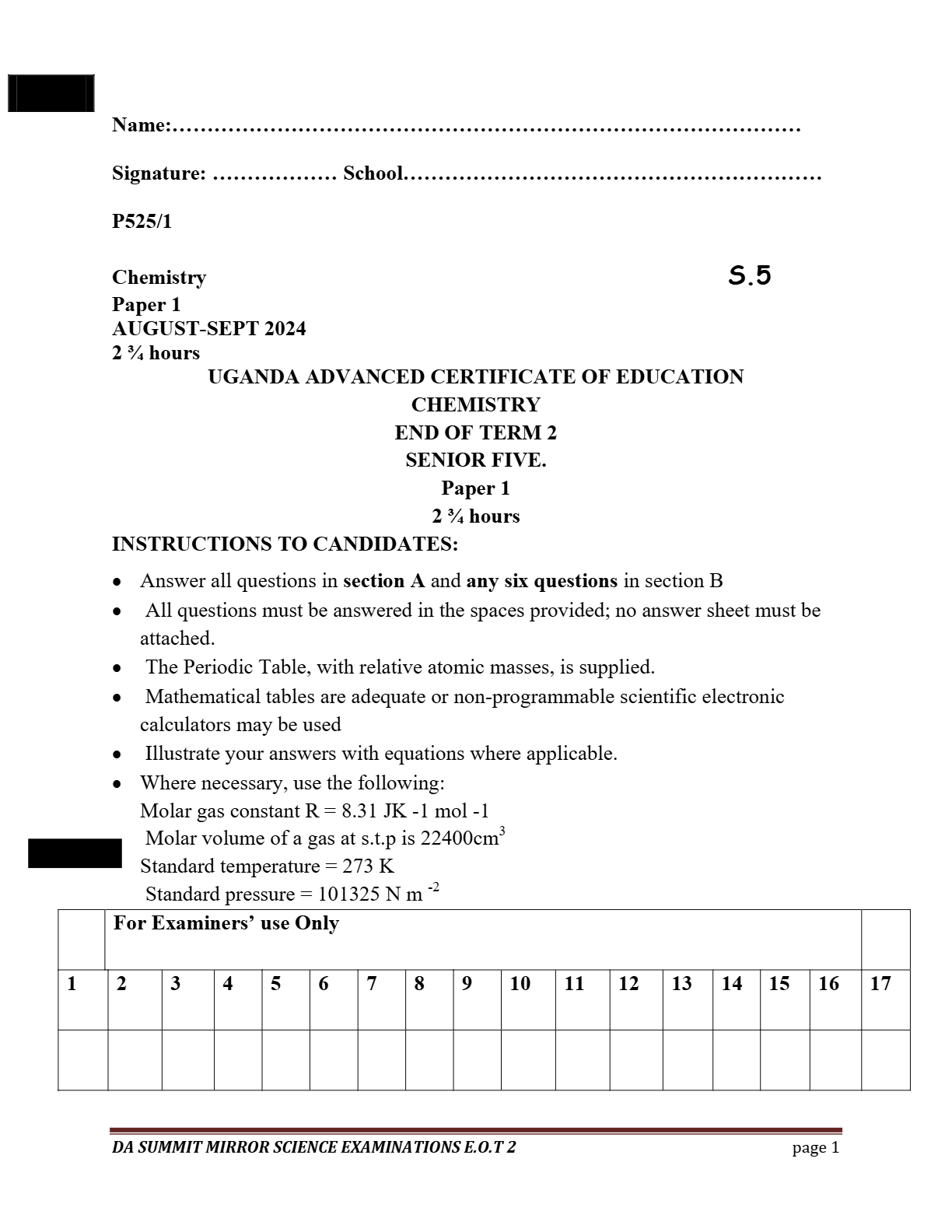 S5-CHEMISTRY-PAPER-1