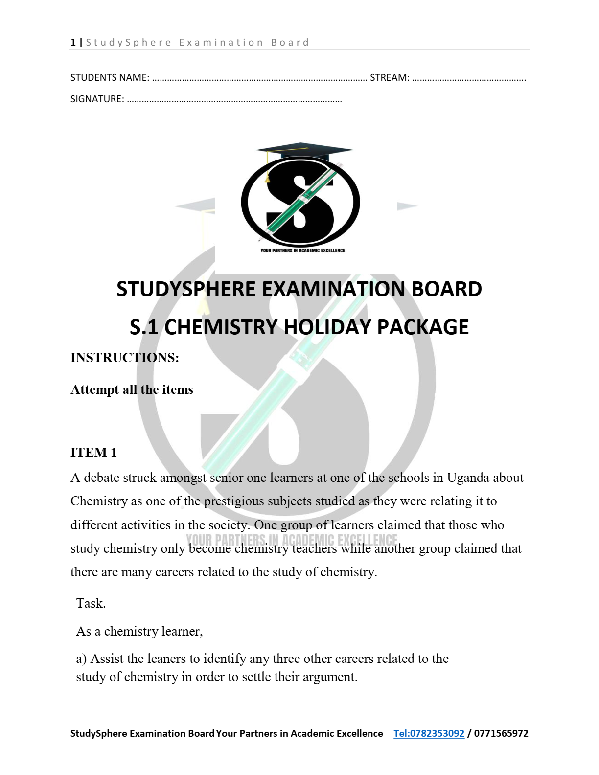 S1-CHEMISTRY