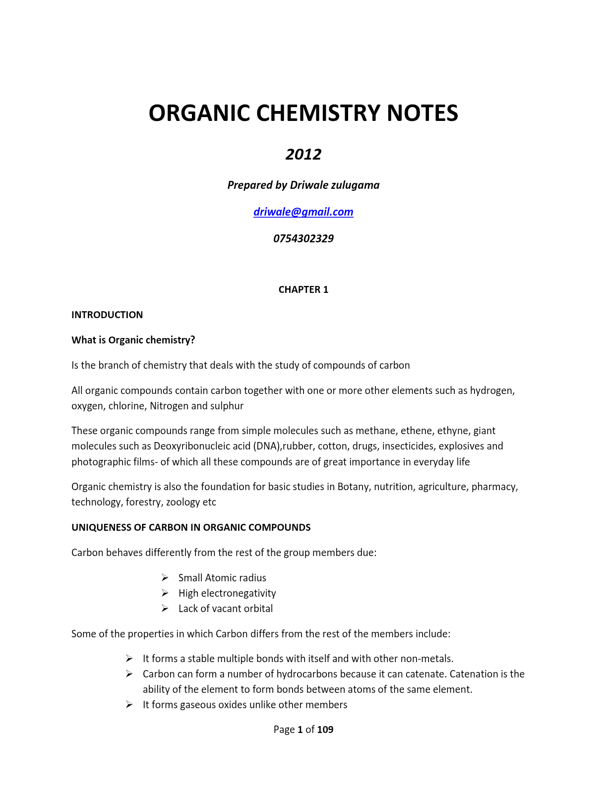 S5 Gayaza Organic Chemistry