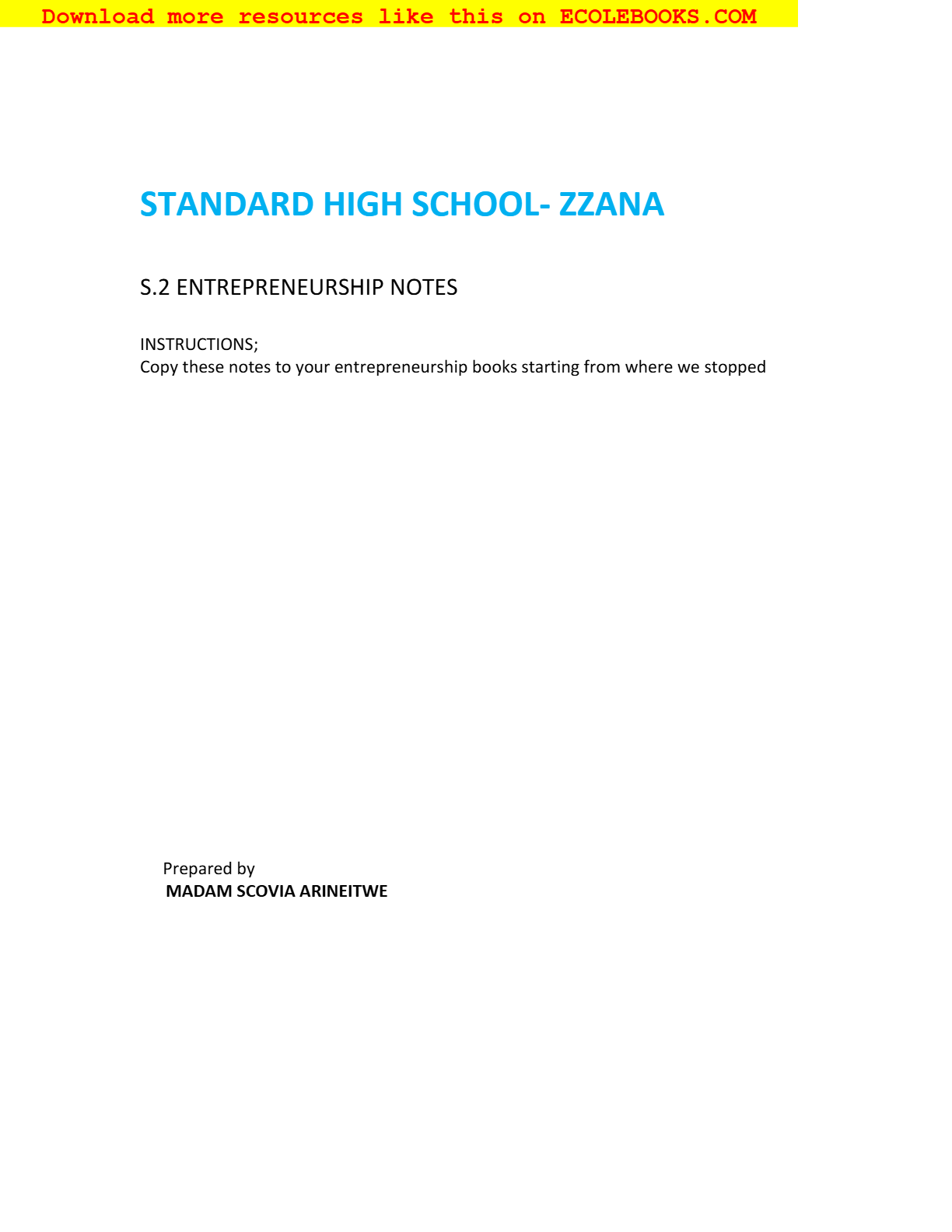 ENTREPRENEURSHIP