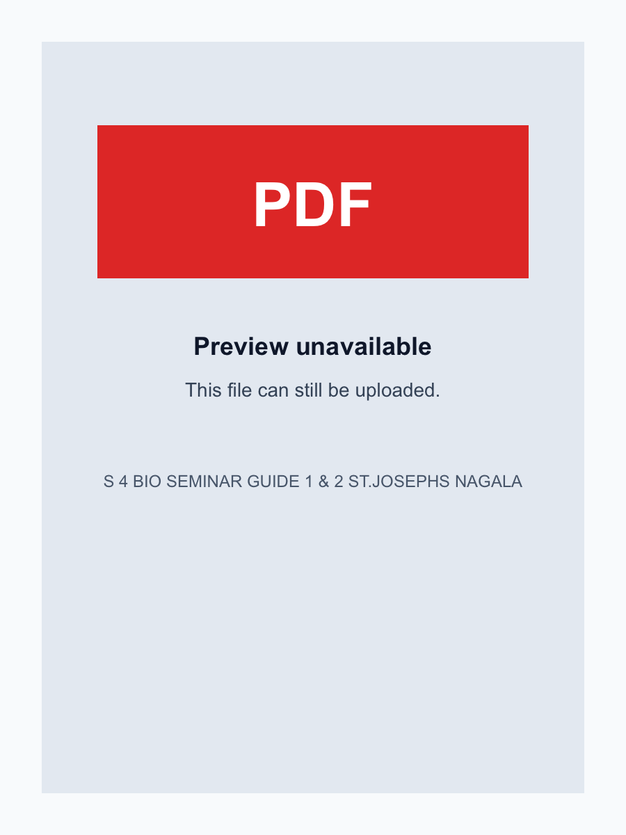 S 4 BIO SEMINAR GUIDE 1 & 2 ST.JOSEPHS NAGALAAMA MAY 2025
