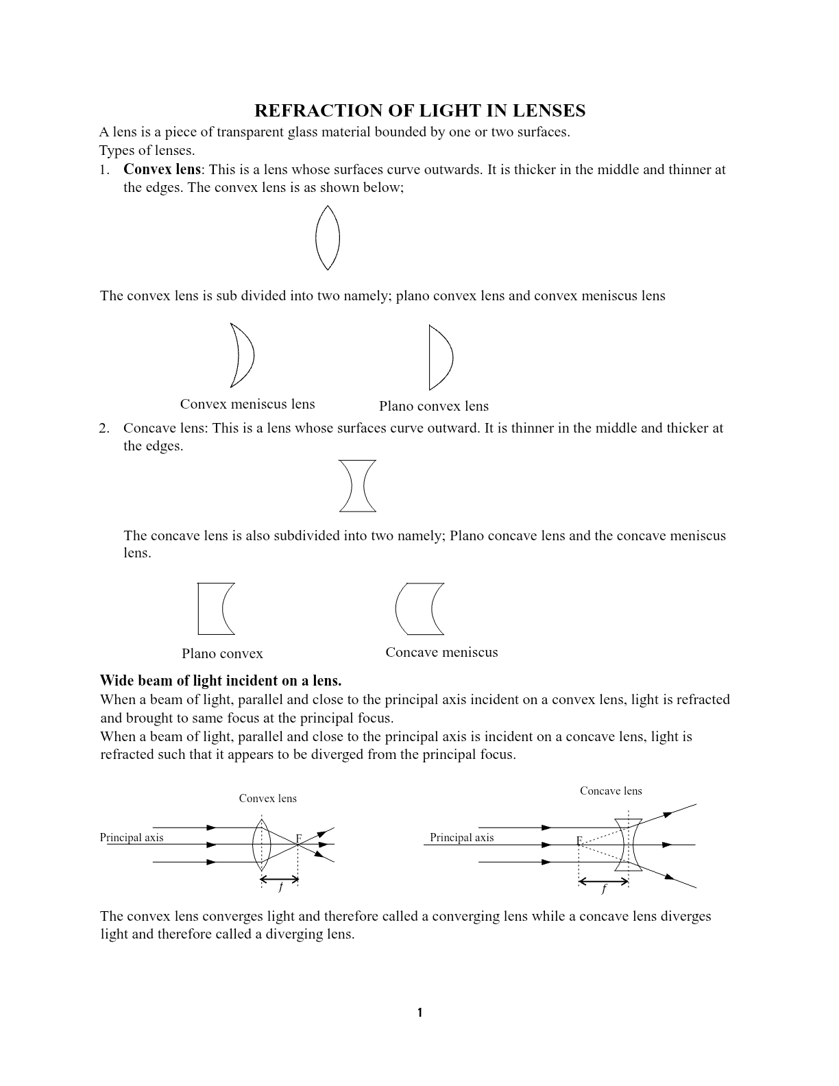 LIGHT 3 (REFRACTION OF LIGHT IN LENSES)