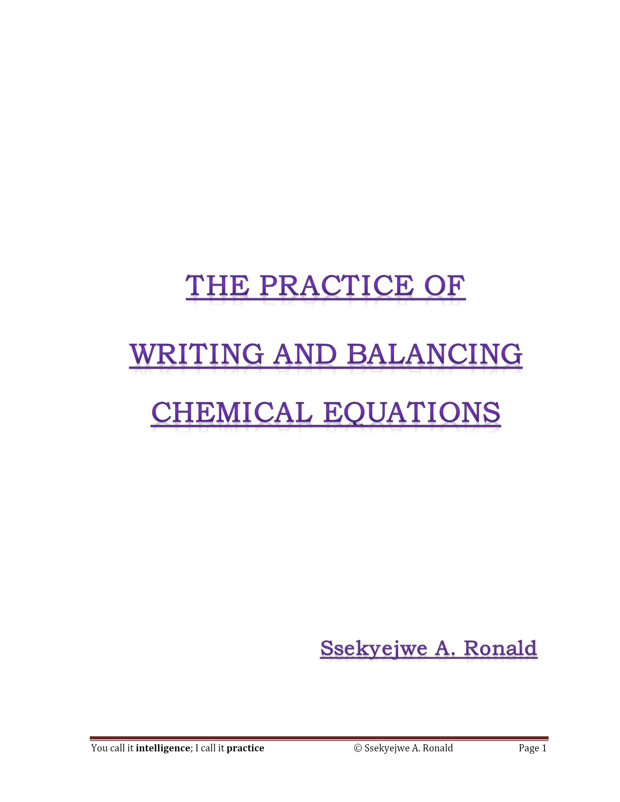 CHEMICAL EQUATIONS